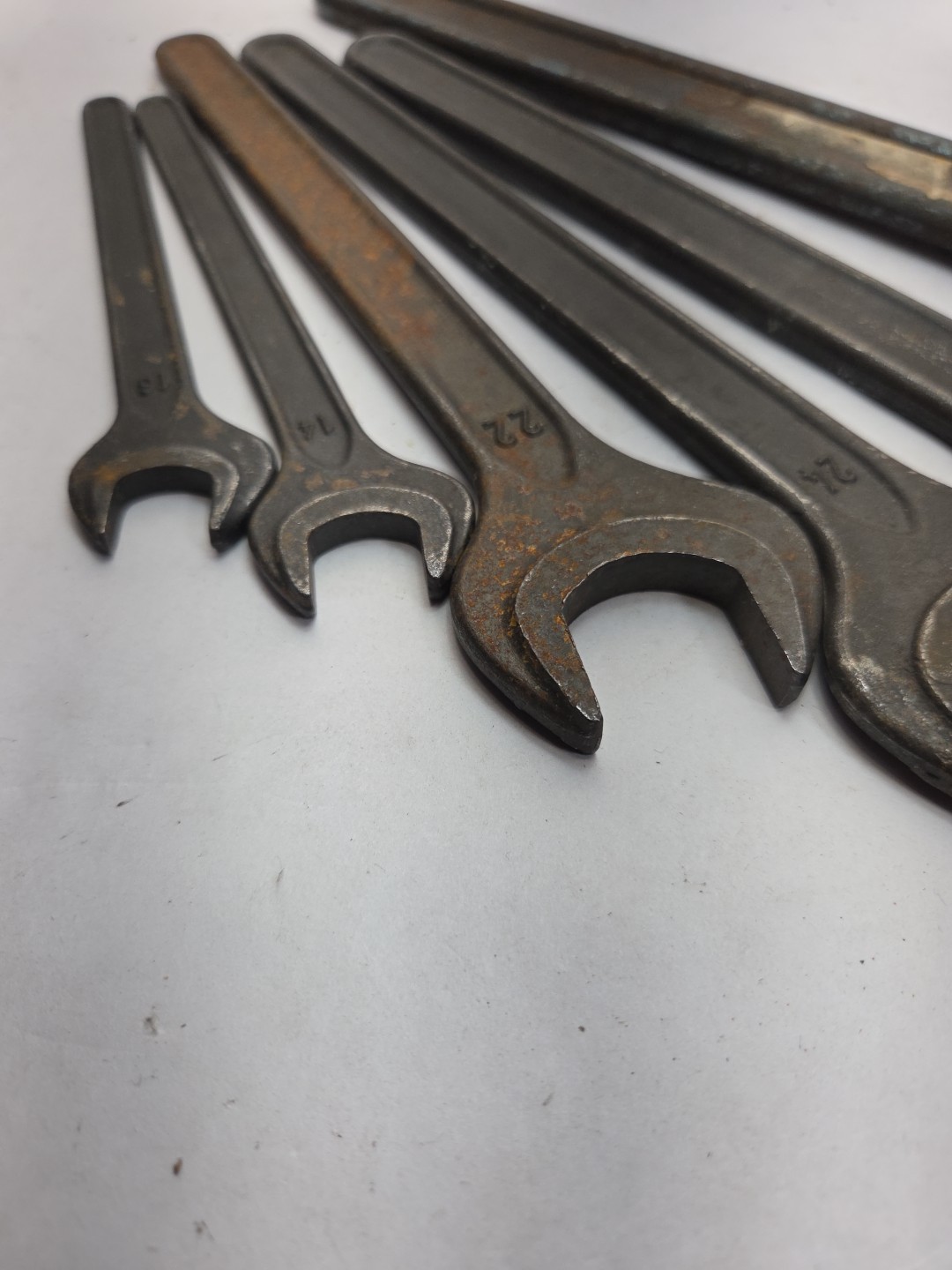 OPEN ENDED DIN894 Vintage SPANNER WRENCH Set 36,27,24,22,14,13 Used