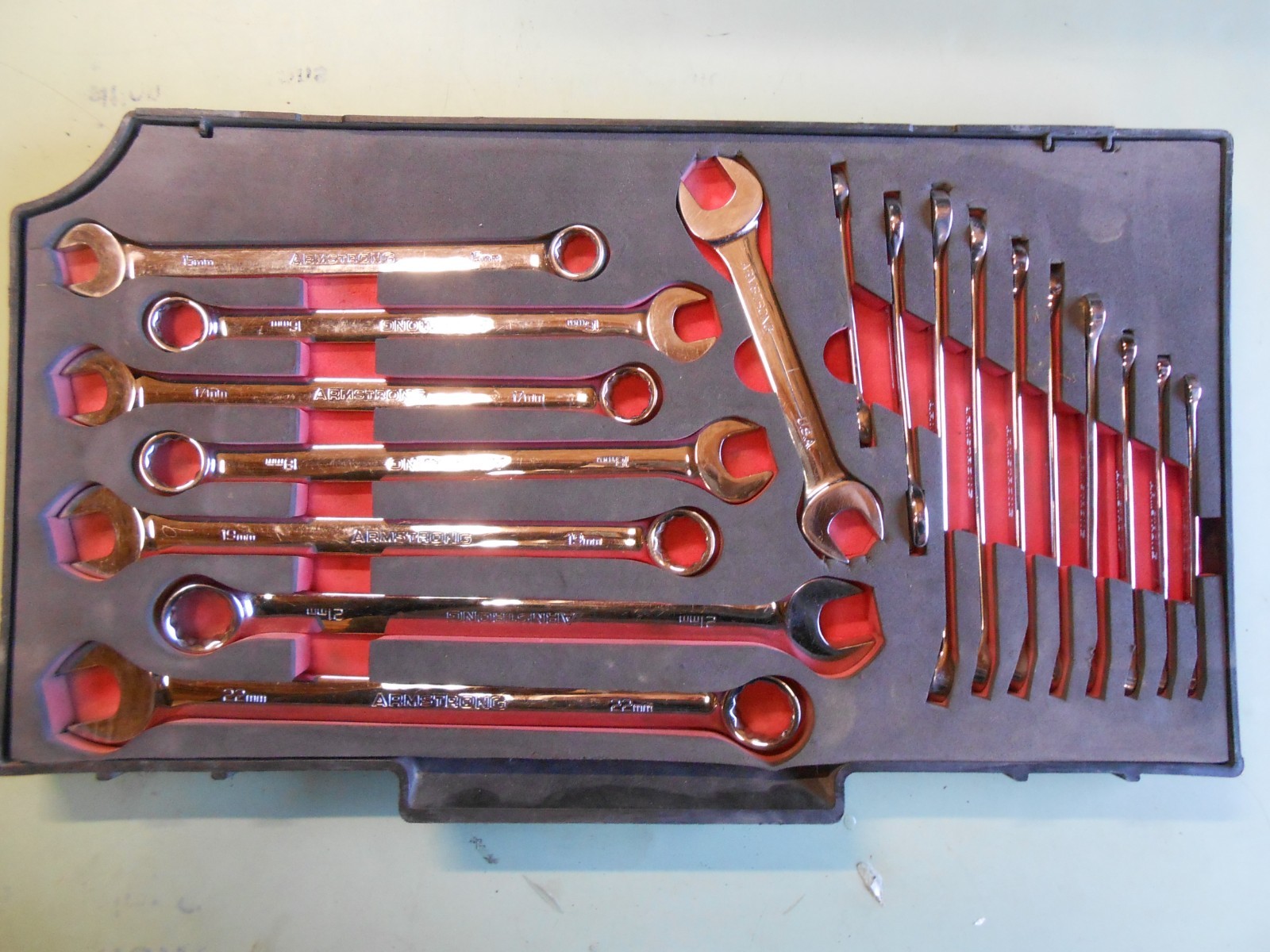Armstrong GMTK Drawer 5 Metric Combination & SAE Open End Wrenches Pelican 0450