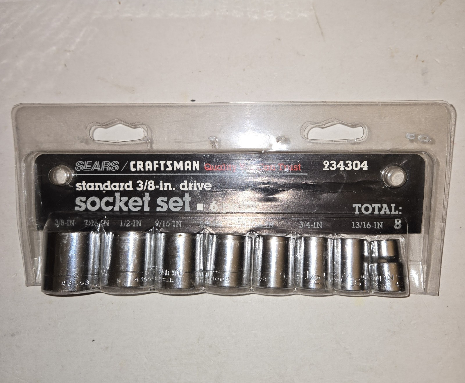Sears Craftsman USA SAE 3/8″ Drive Socket Set 6pt 34304 G Series Socket Set of 8