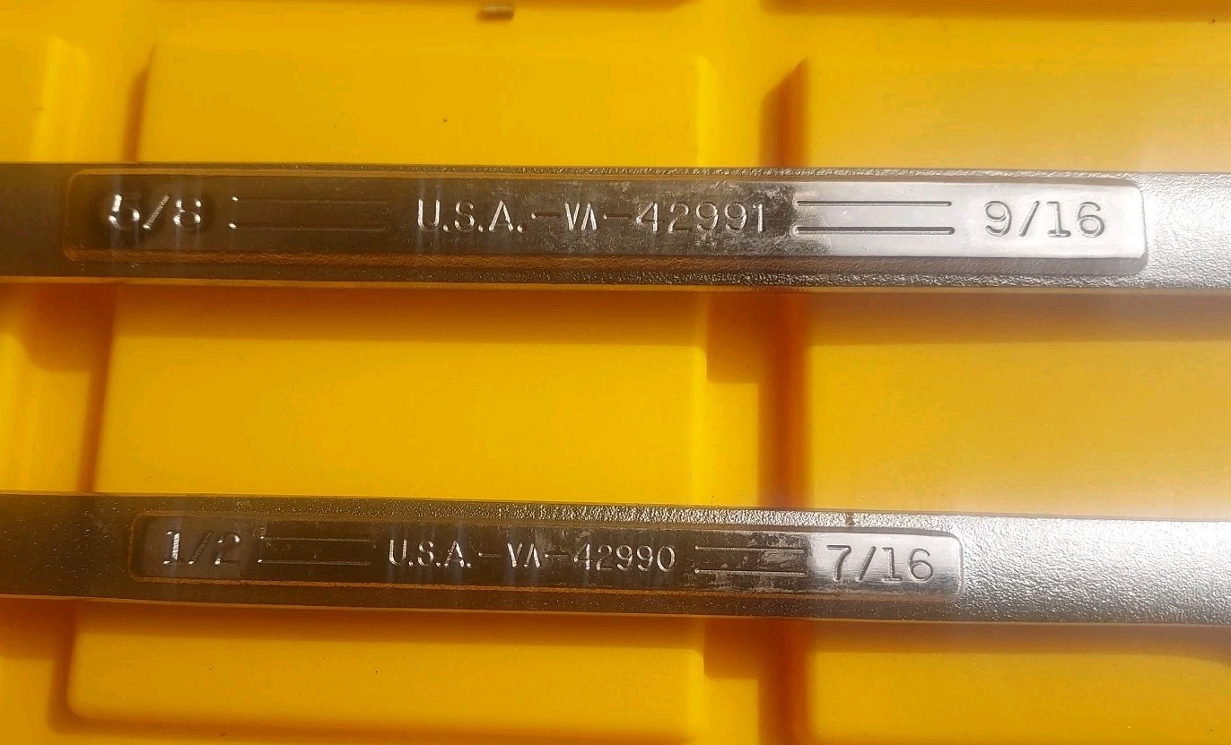 Vintage CRAFTSMAN Max Grip Wrench Set, 2 Piece, SAE 7/16 – 5/8 =VA= USA