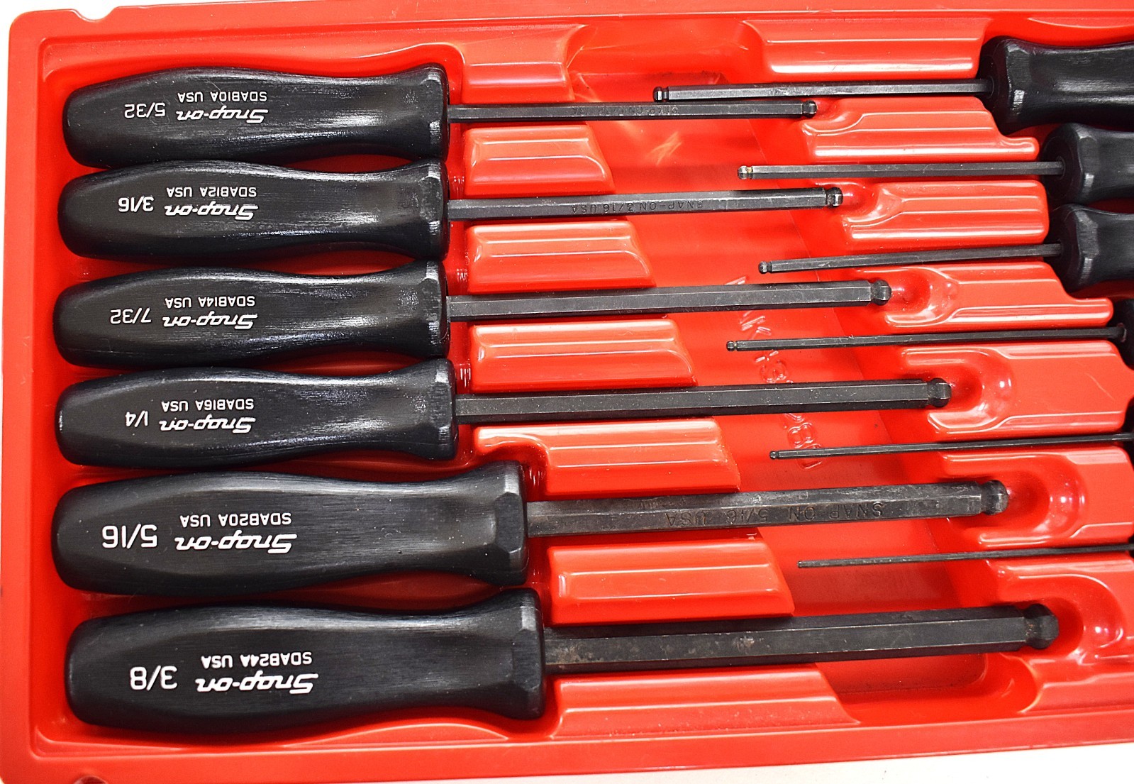 Snap-On 12pc SAE Standard Ball End Hex Driver Allen Wrench Set SDAB FREE SHIPPIN