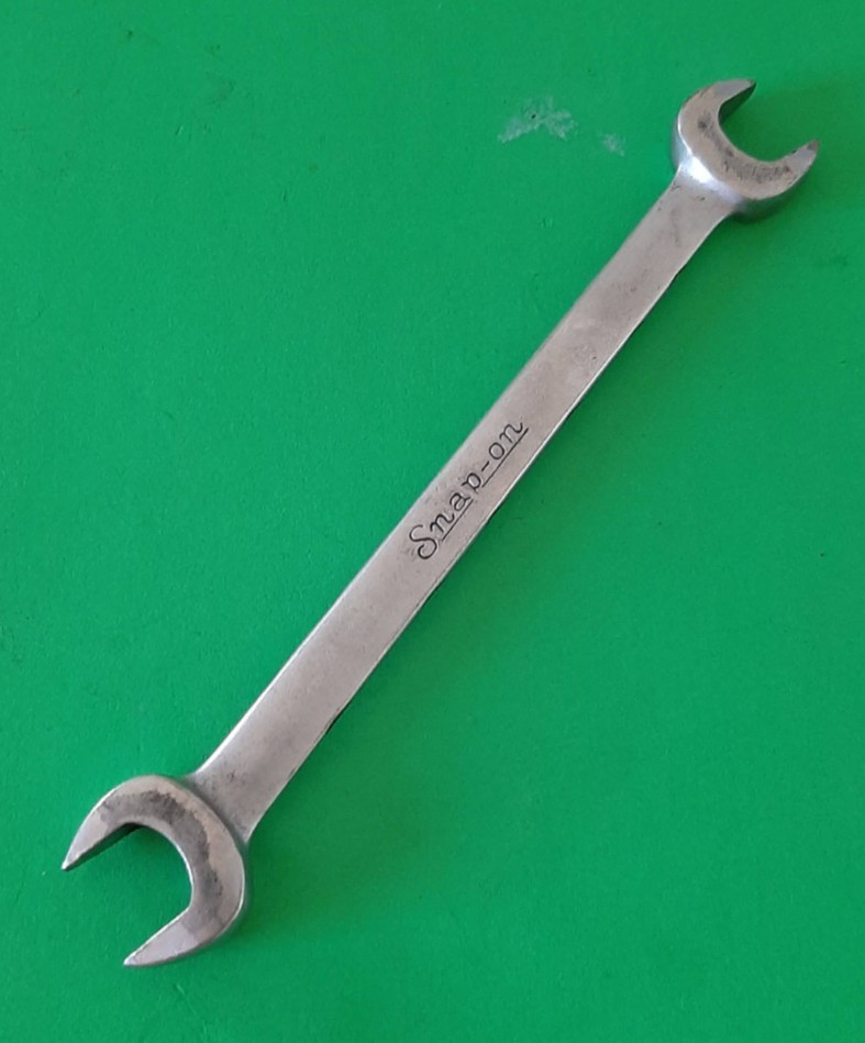 Snap-on Tools S1416W 1/2” x 7/16” 6pt Point Tapered Open-end Wrench USA ENGRAVED