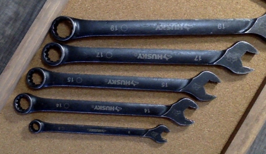 Husky Metric Combination Wrenches LOT of 5 Black Oxide Finish