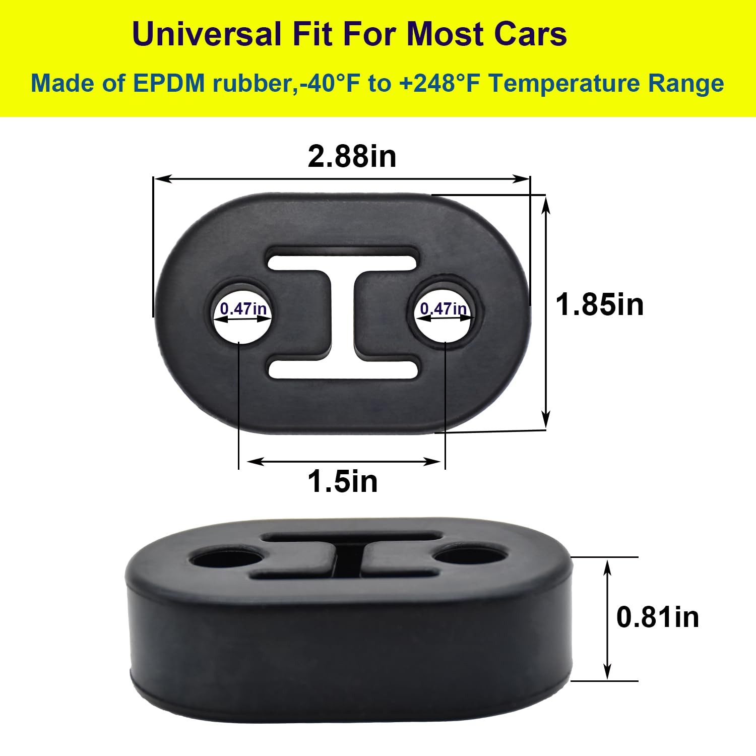 Universal Adjustable Exhaust Hanger, 2 & 4 Holes, 12 PCS, 90° Bend, 0.47″