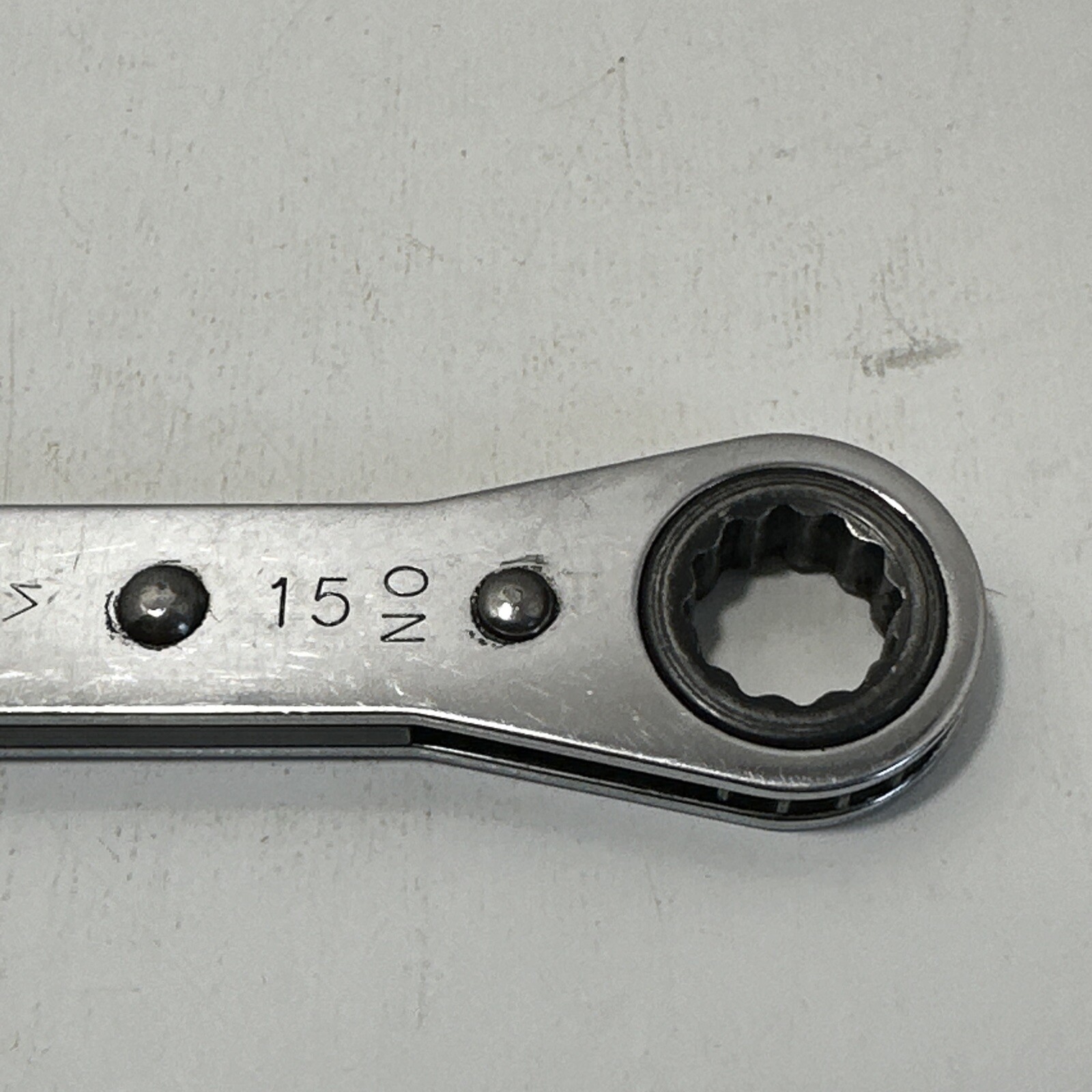 Snap On RBM1415 14mm x 15mm double ratcheting box wrench 12 point 1985 GUC