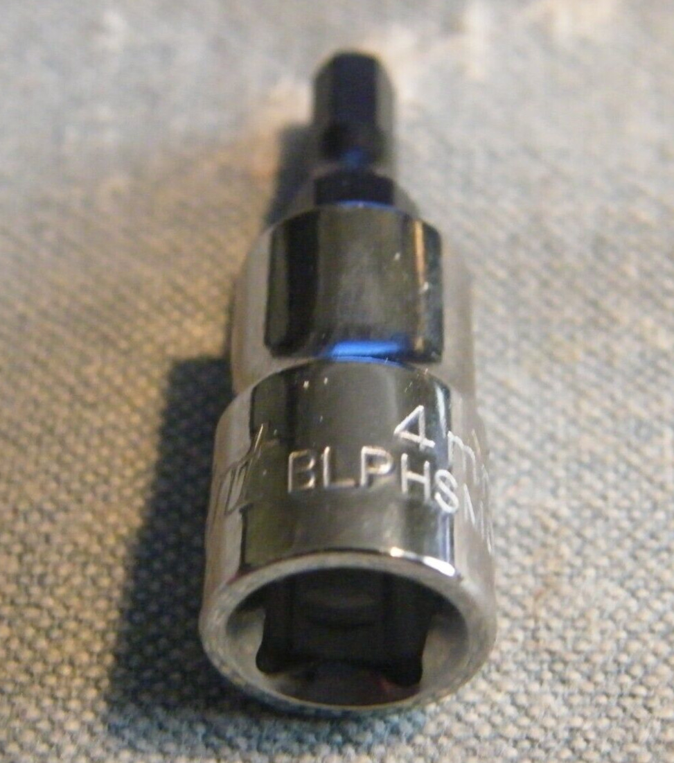 Blue Point 4MM 1/4″ drive BLPHSM0144 HEX bit NEW unused socket screwdriver