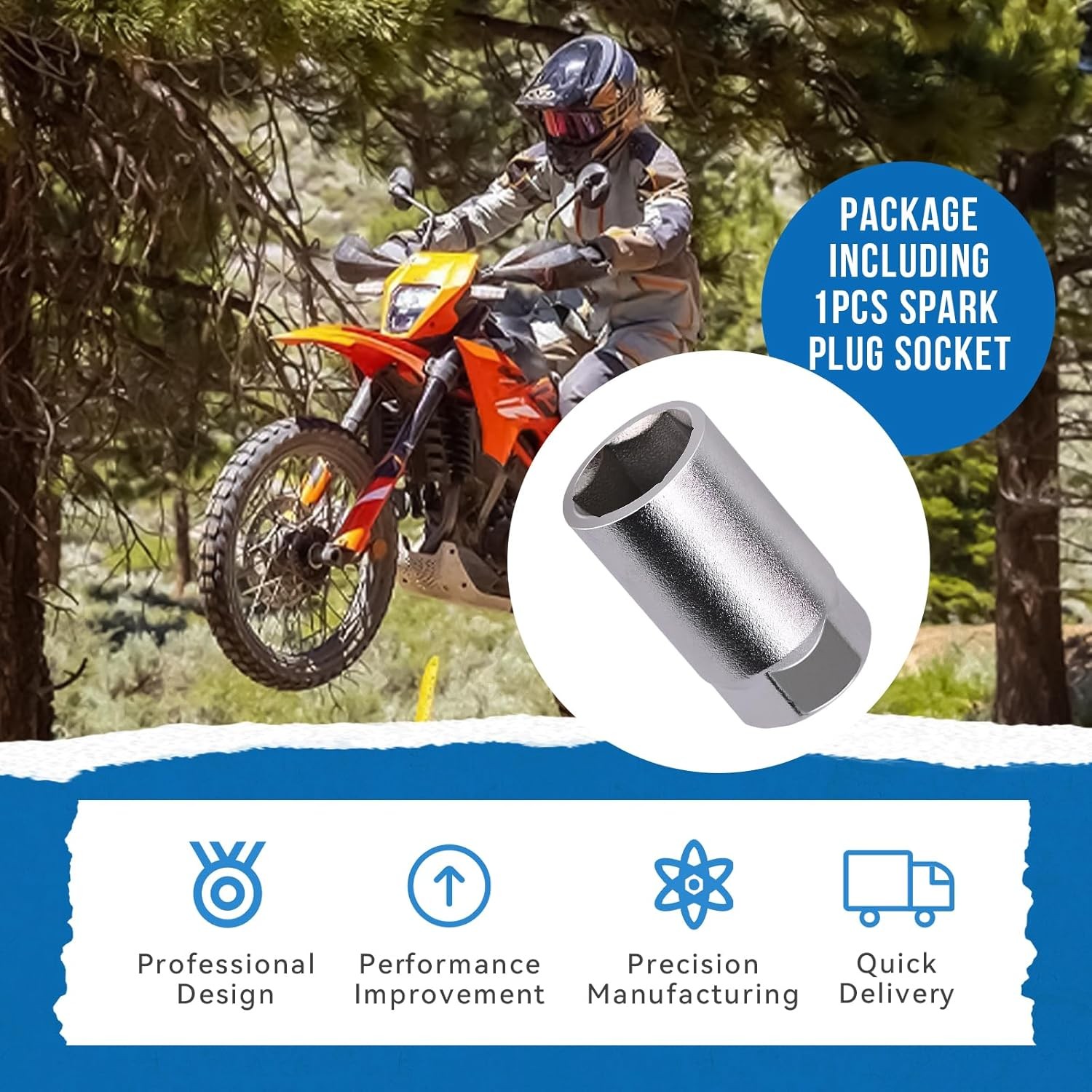 5/8″ Spark Plug Socket For Headers, Snowmobiles, motoRcycles,For Tight Clearance
