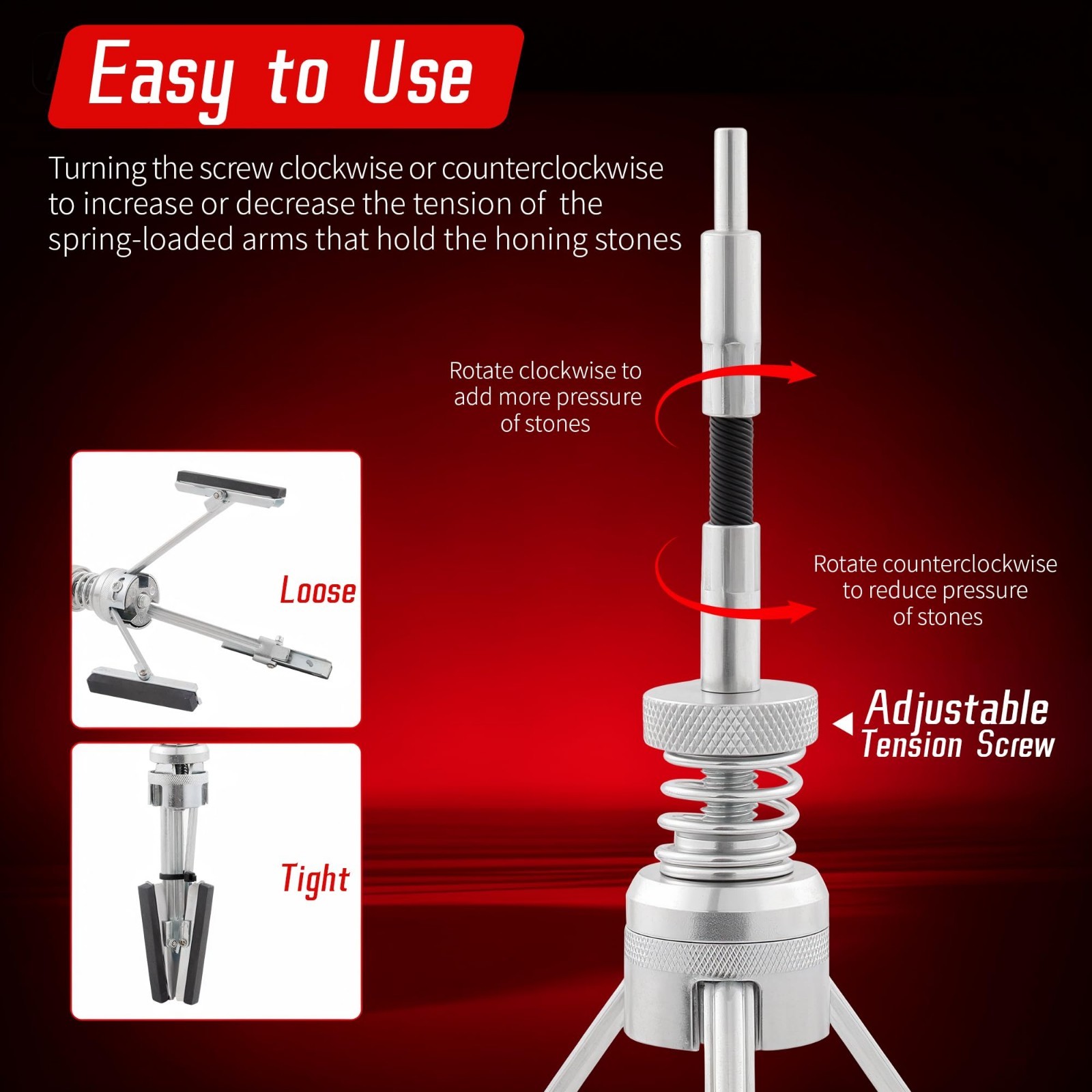 Adjustable Cylinder Hone Tool 2″-7″ with Extra 3PC Stones | Engine Honing & Brak
