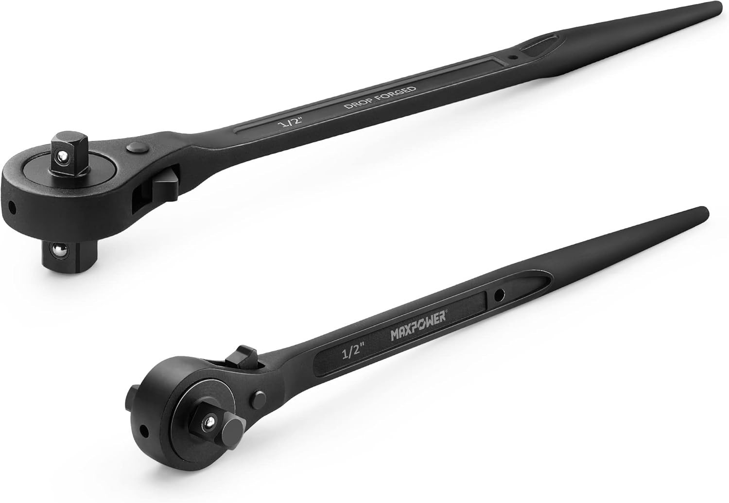 Dual Drive Head Ratchet Wrench, 1/2″ x 3/4″ Spud Ratchet 16 inch, 3/8″ x 1/2″