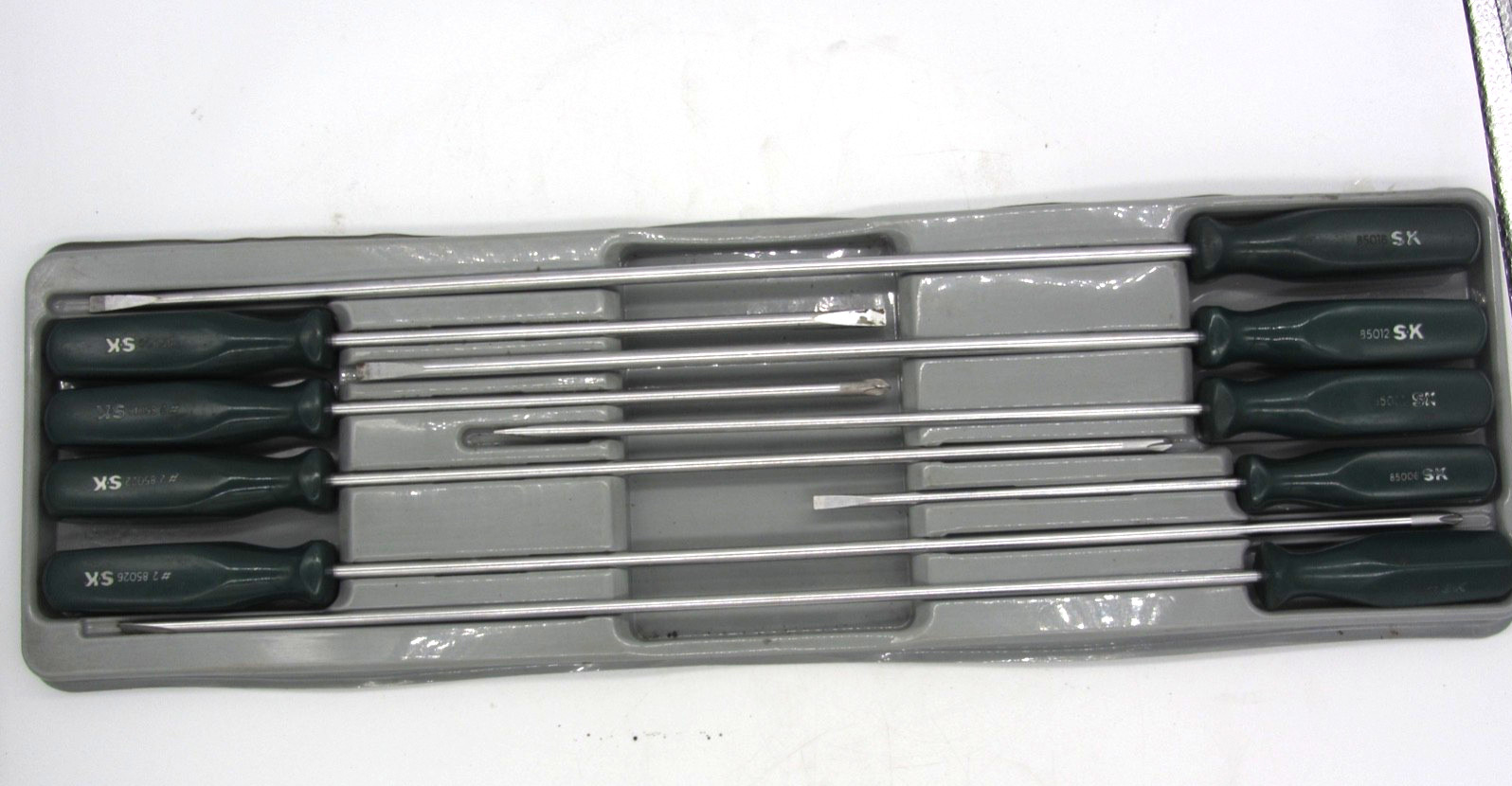 S-K Tools 9pc SureGrip Long Screwdriver/Phillips Head Set Magnetic Tip Nice!
