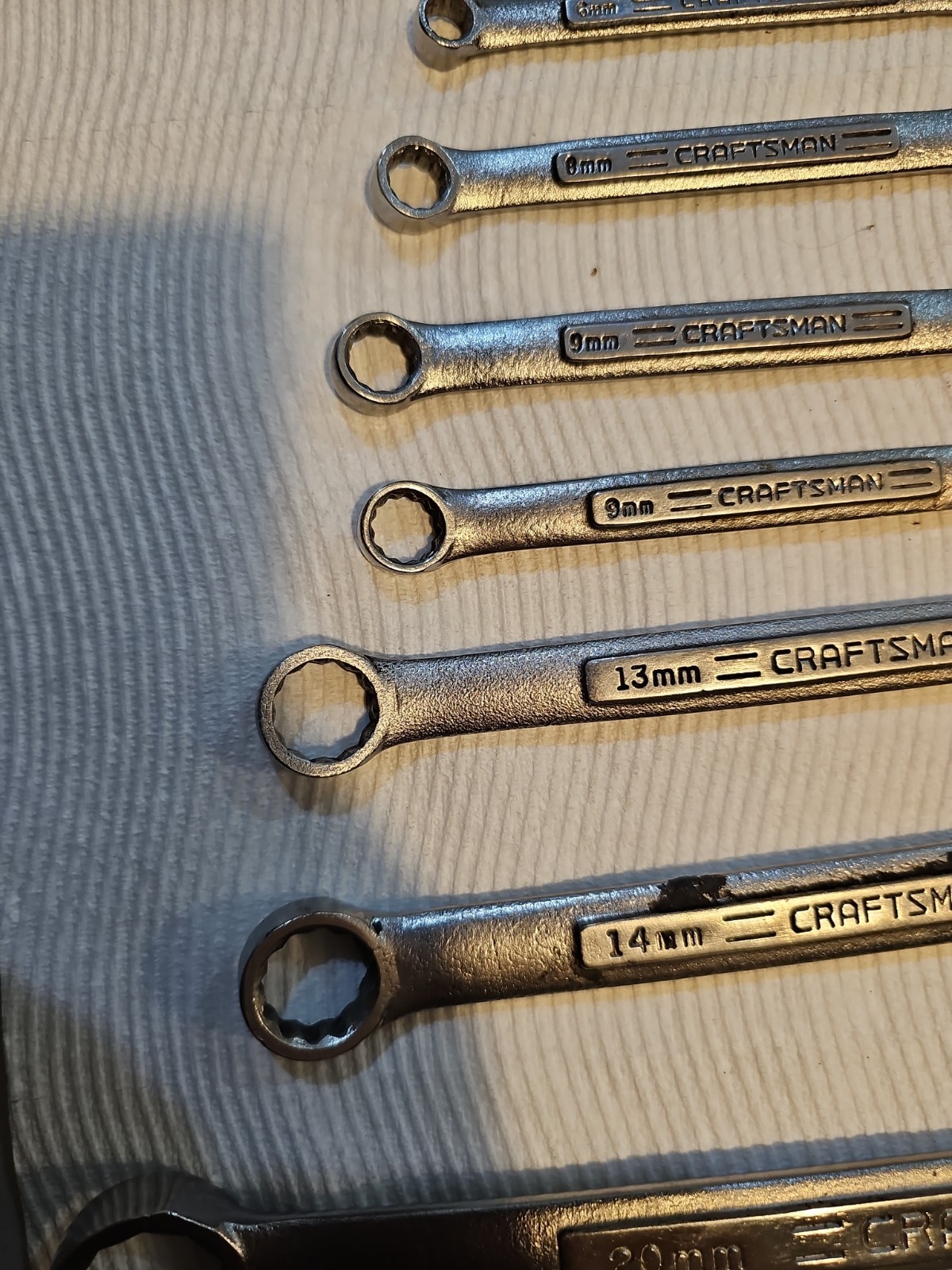 Vintage Craftsman USA -VV- Metric Wrench Lot 6mm 8mm 9mm 13mm 14mm 20mm 9-Pc