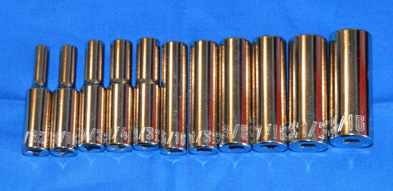 Craftsman 11 PC 1/4 DR SAE 6 PT Deep Socket 5/32-9/16 incl. 349