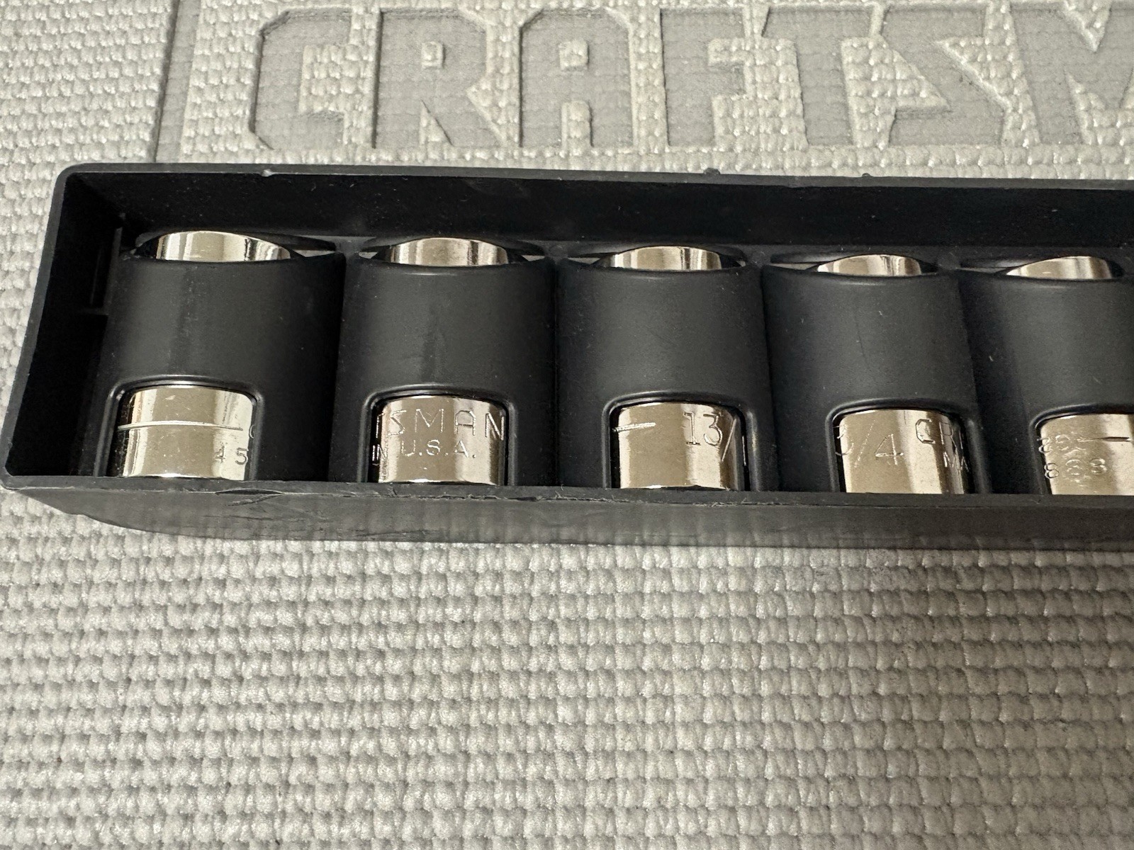 NOS Sears Craftsman USA 1/2” Drive 10pc Easy Read 6pt Sockets SAE 34550 G2D Dual