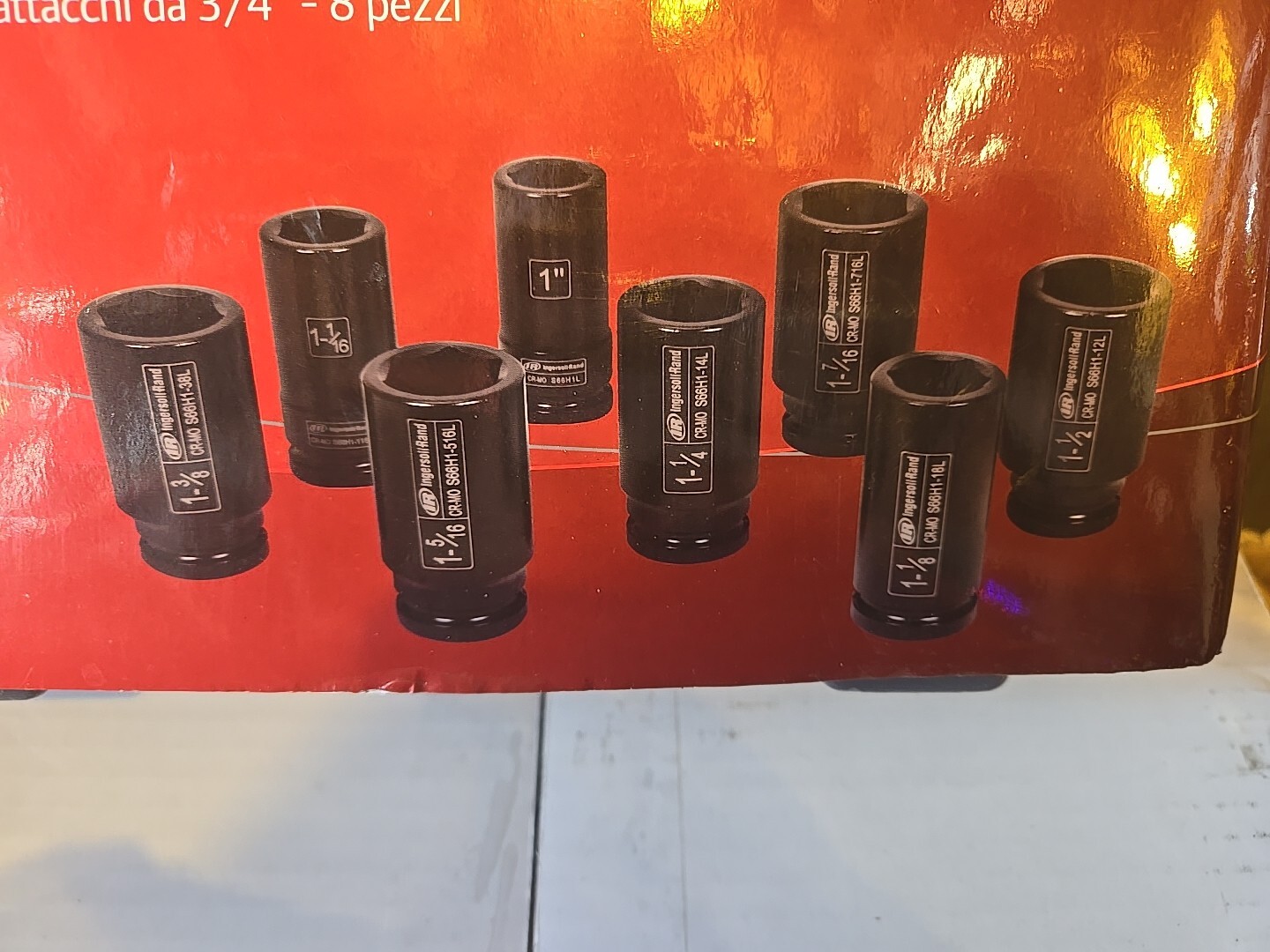 NEW INGERSOLL RAND 3/4 deep Sockets set 1/2″ DRIVE, 6 POINTS, 1″ TO 1-1/2″