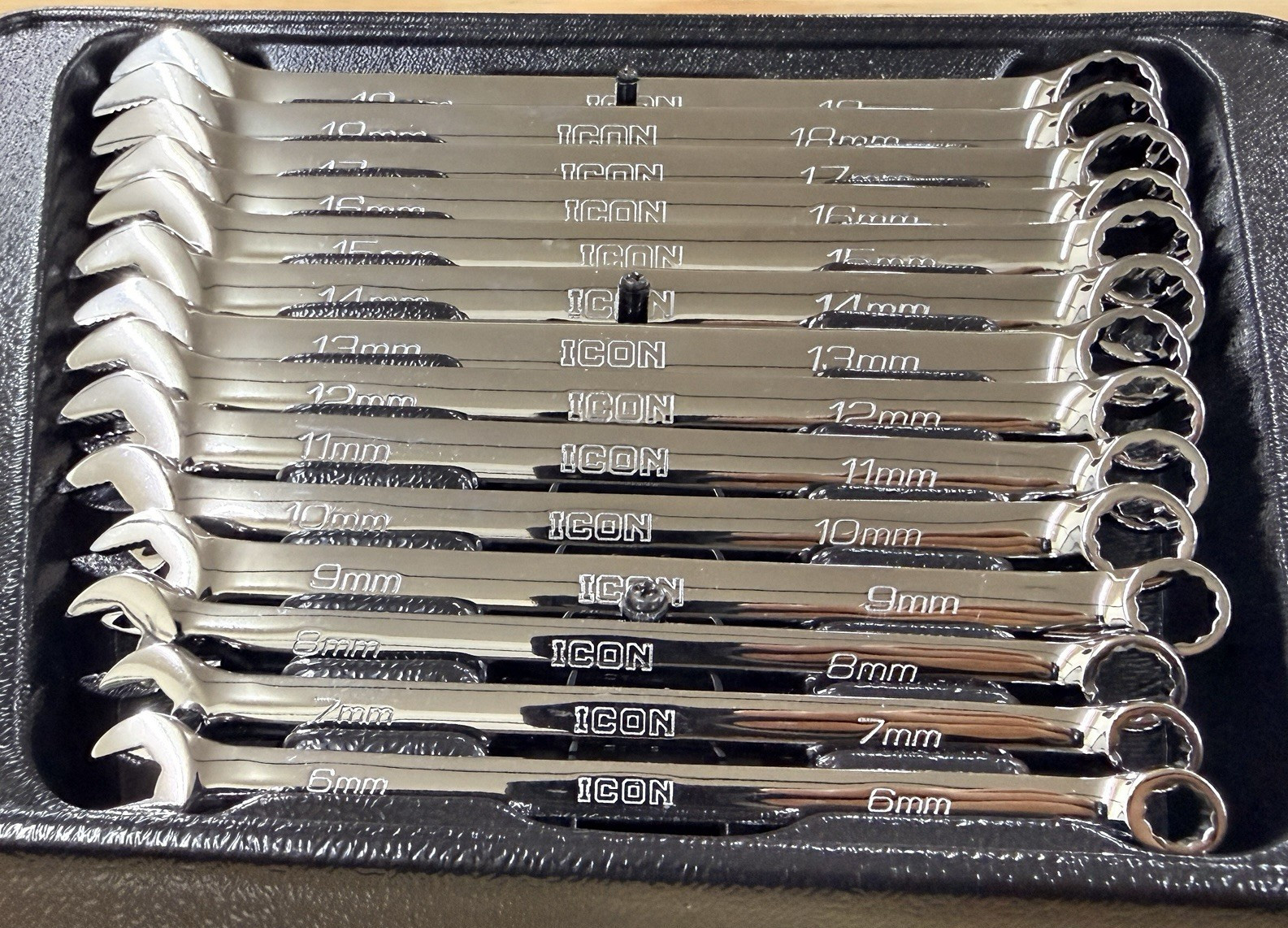 NEW Metric ICON Combination Wrench Anti-Slip Grip Polished Chrome Pick A Size MM