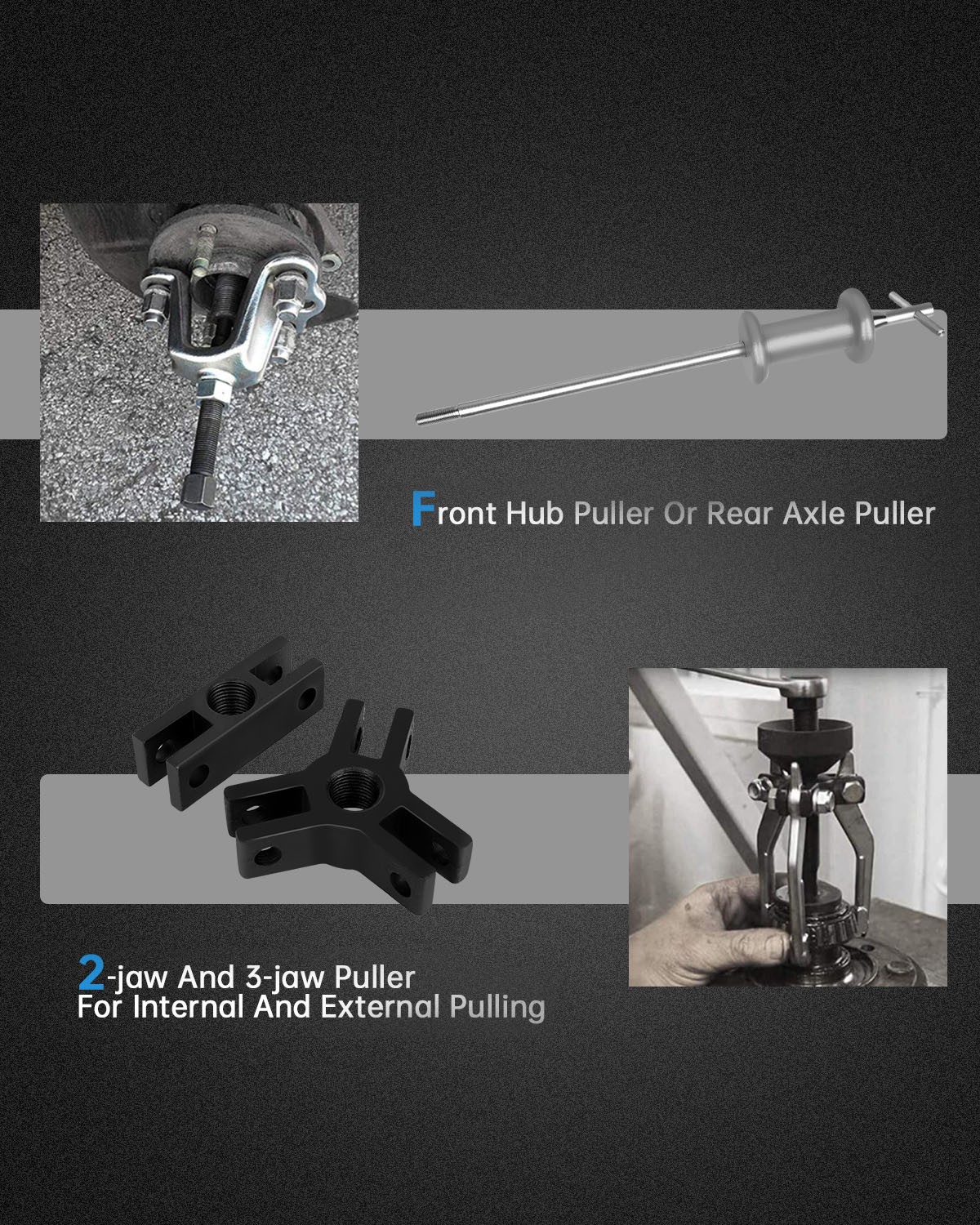 Slide Hammer Dent Puller Tool Kit Wrench Adapter Axle Bearing PULLE Hub Auto