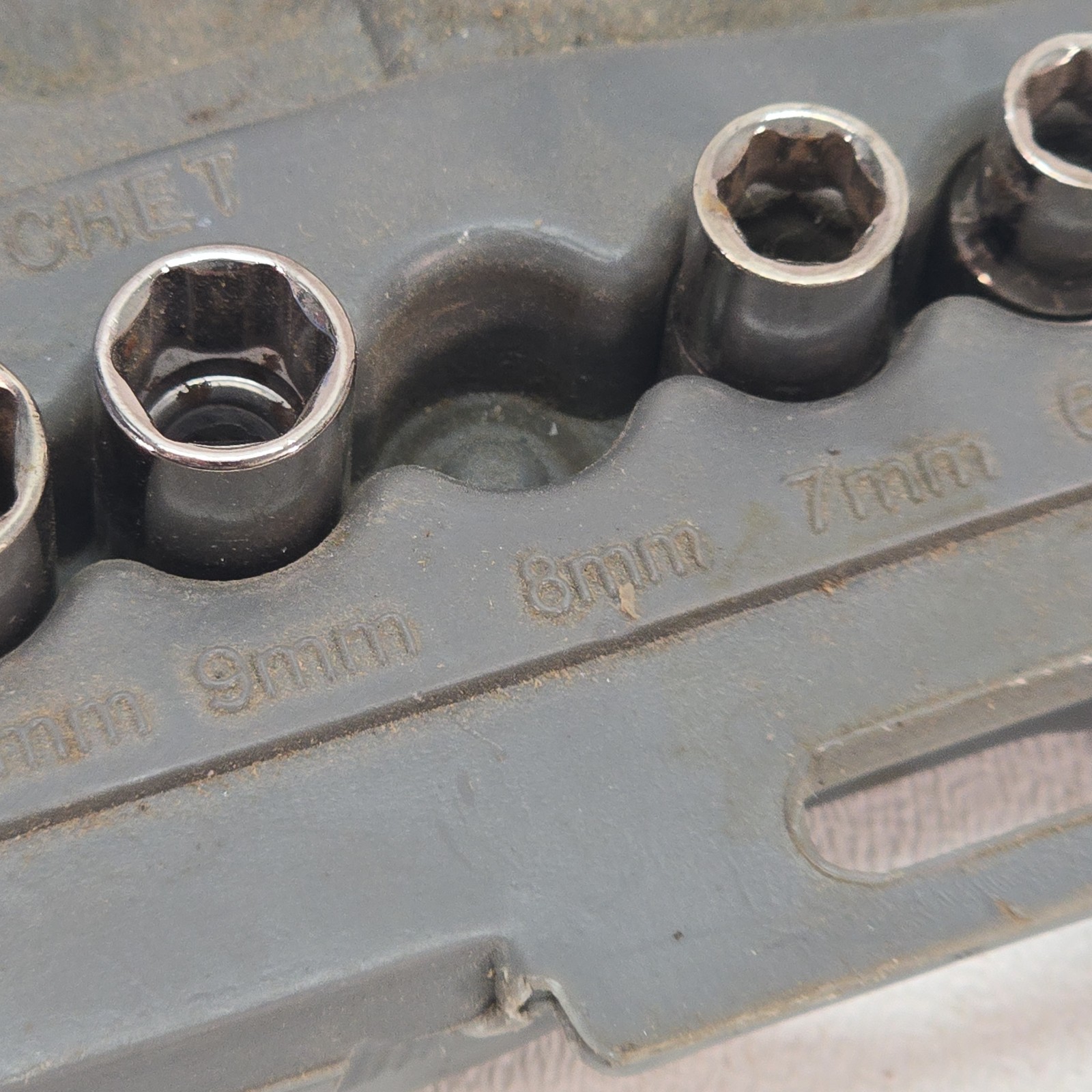 Sears Craftsman USA 9Pc 1/4” Metric 5mm-7mm 9mm-13mm 6Pt. Socket Set 34861