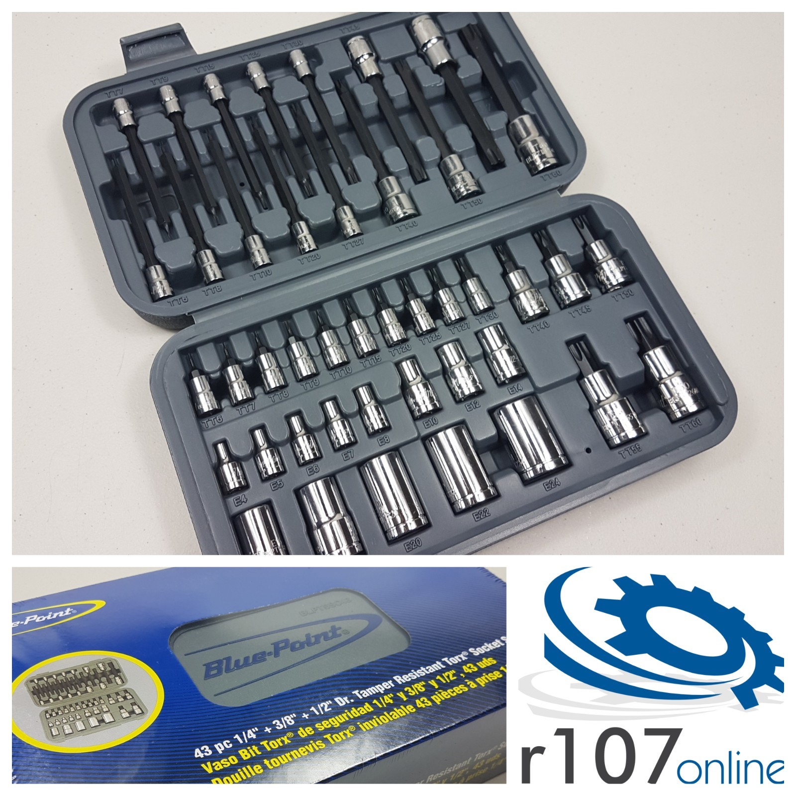 Blue Point 43pc Torx Socket Set with E-Torx – As sold by Snap On.