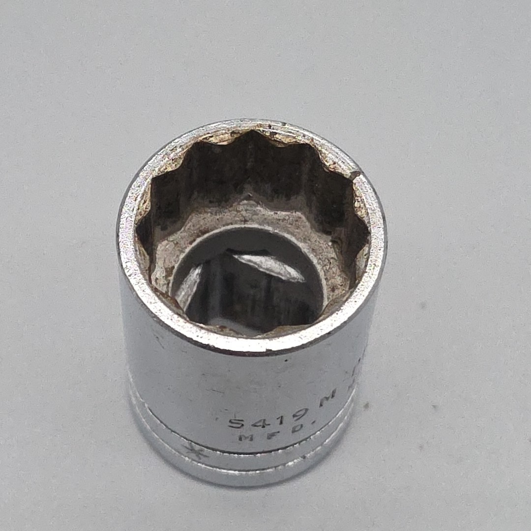 Proto 5419M , 19mm Standard Socket, 1/2″ Drive, 12 Pt Chrome