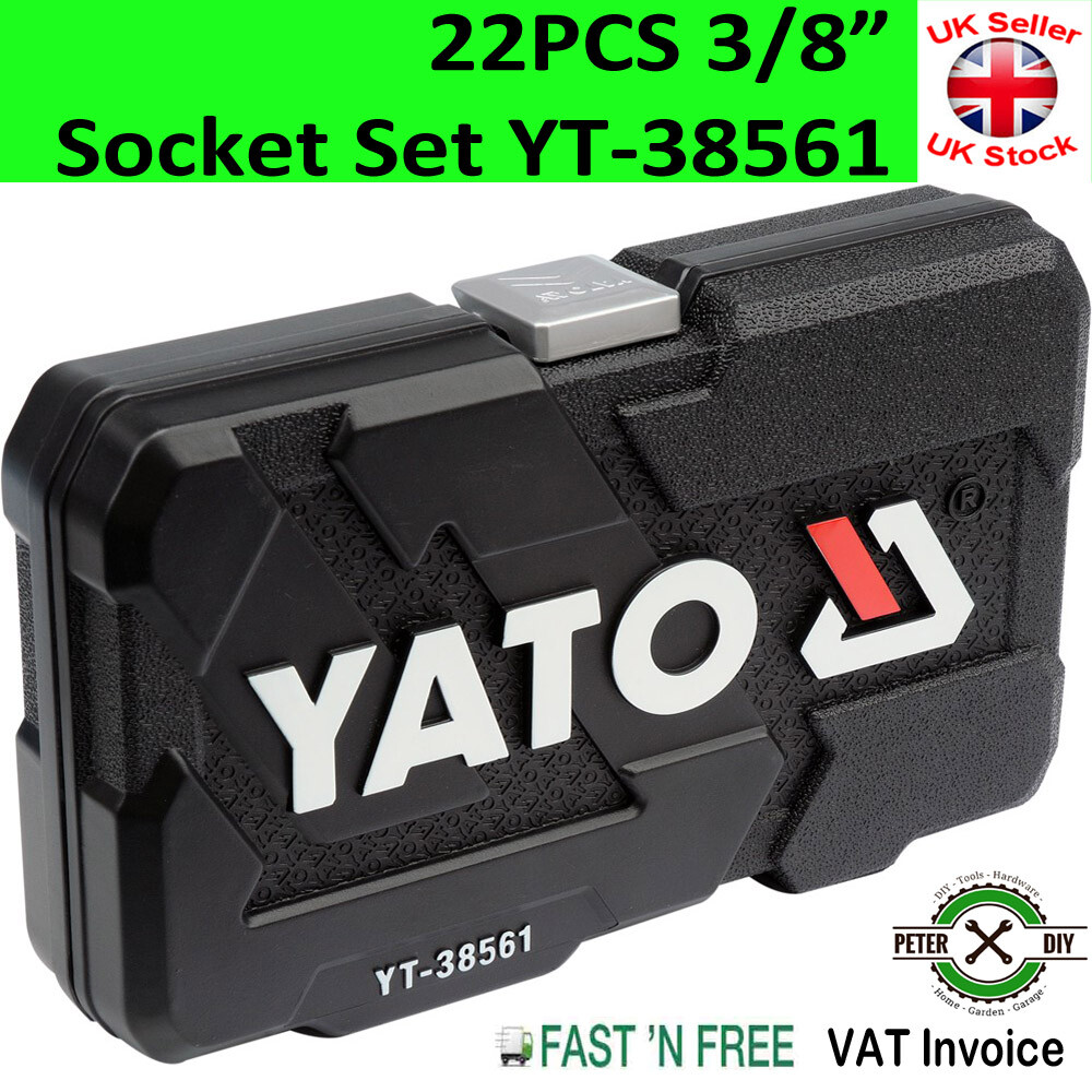 3/8″ Socket Set Ratchet 22pcs Yato Professional AS-DRIVE In Handy Case YT-38561