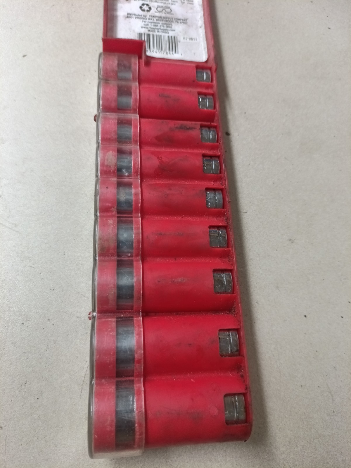 6 Point Nine Piece Deep Socket Set