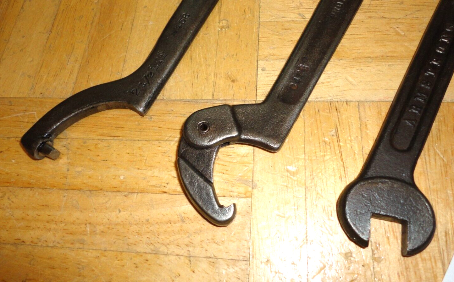 BILLINGS & PROTO & ARMSTRONG TOOLS 3 PIECE SPANNER & OPEN END SQUARE WRENCHES