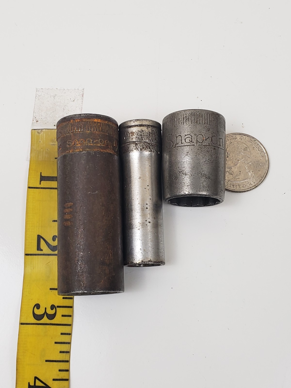 Snap on Tools S9001 -1/2″ Dr 12 Pt / SF220- 12 PT/ SFS141- 3/8” Dr Socket Lot 3