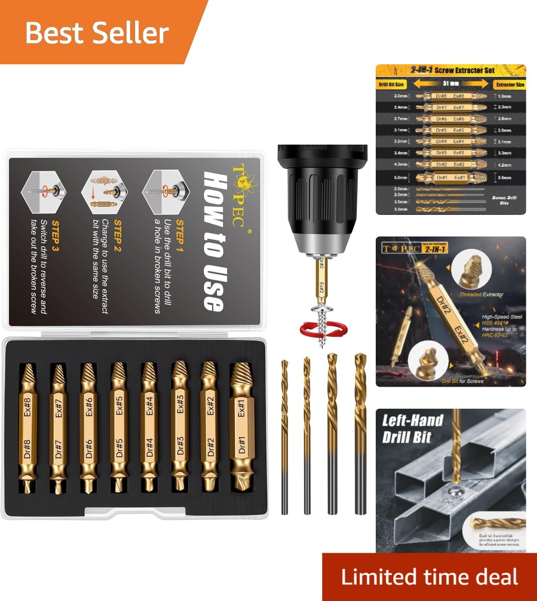 Beginner-Friendly Screw Extractor Set – Easy Out Tools for Rusty & Broken Screws