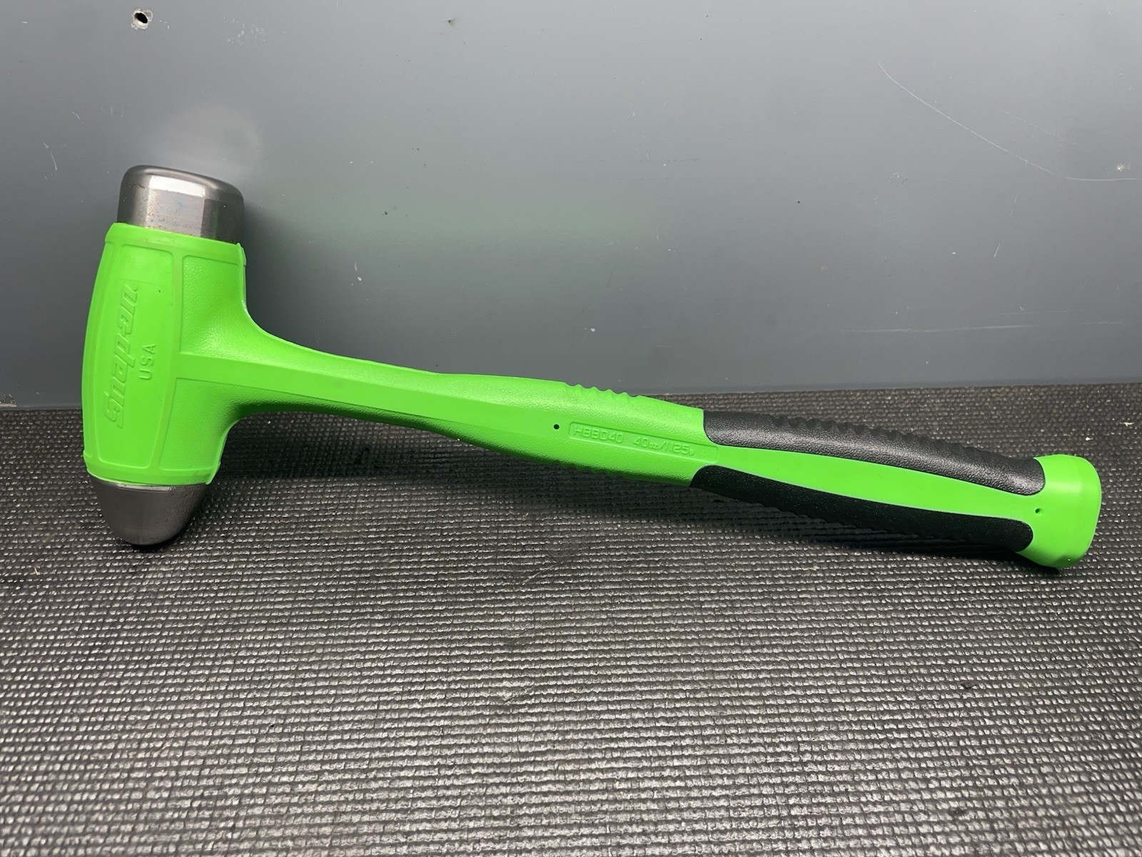 Snap-on Tools USA NEW 40oz GREEN Soft Grip Dead Blow Ball Peen Hammer HBBD40G