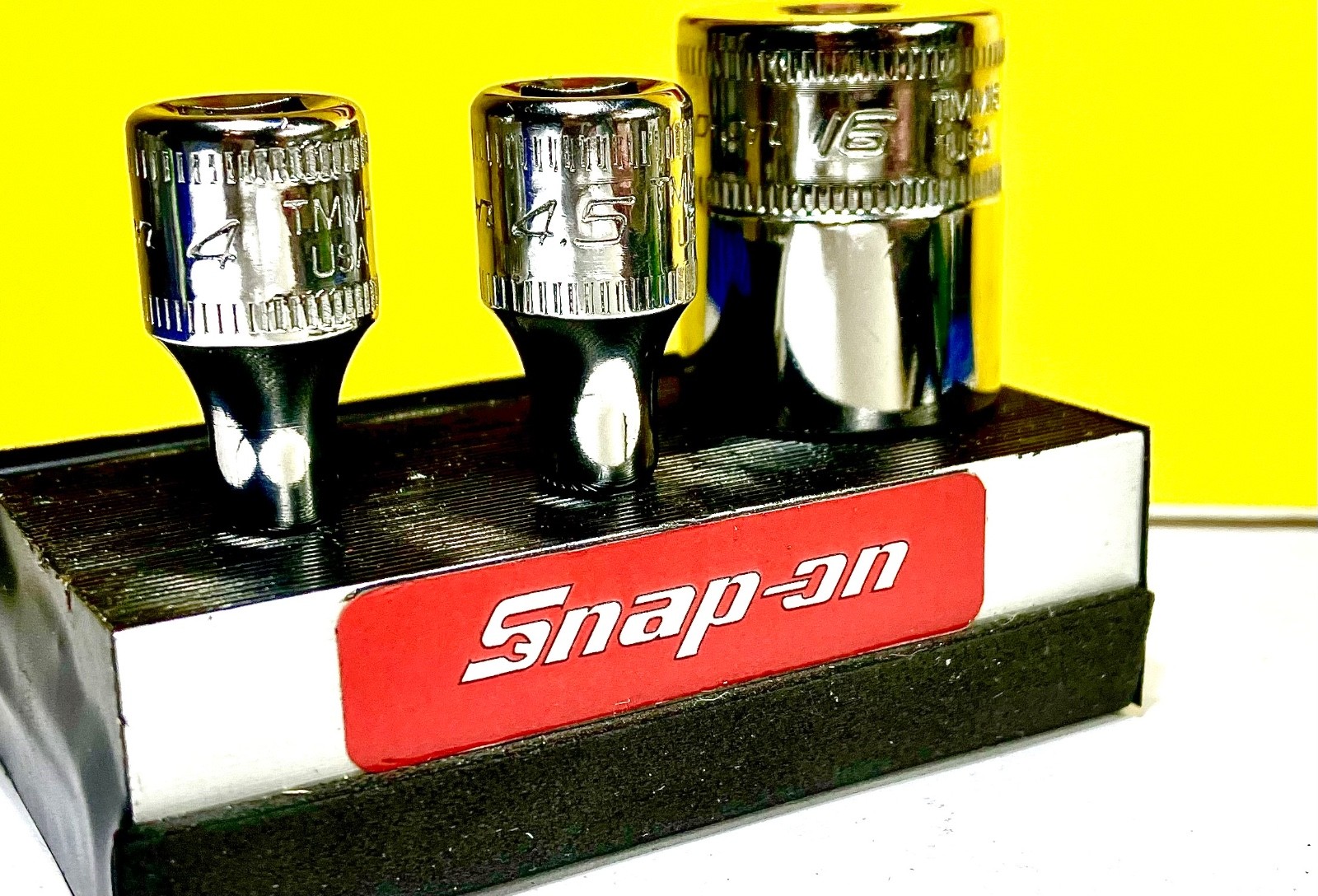 Snap On Tools NEW 1/4″ Drive 3pc Metric 6pt Shallow ADD ON Socket lot set TMM16