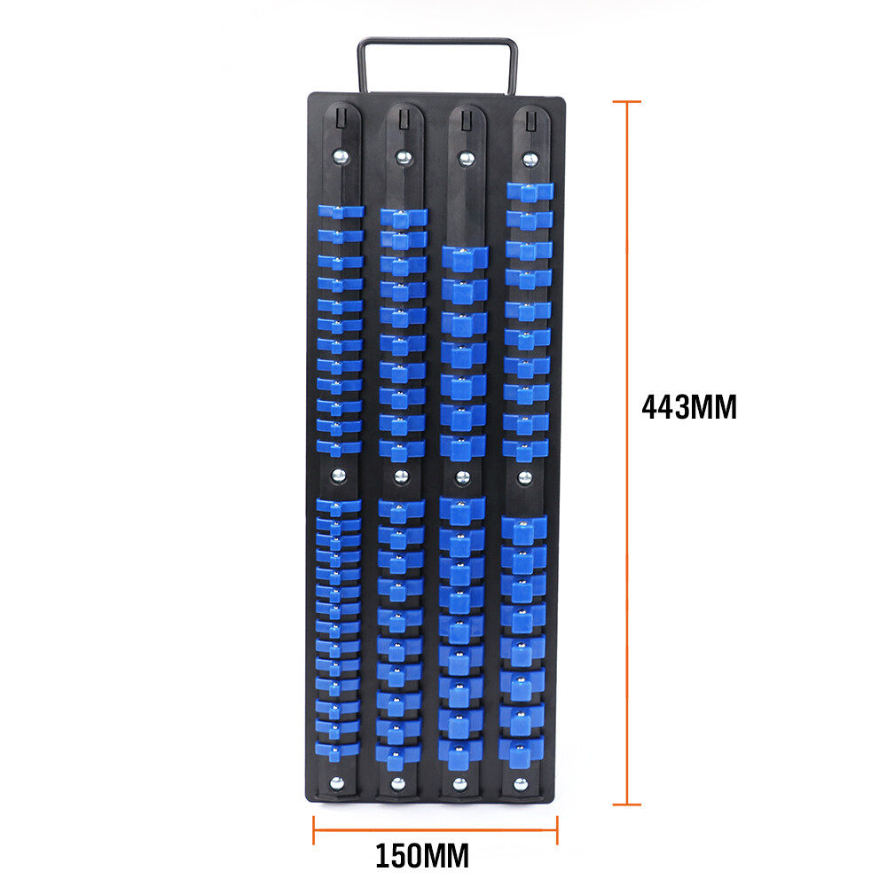 80PC Socket Organizer Holders tray Storage Rack Mountable 1/4 3/8 1/2 Heavy Duty