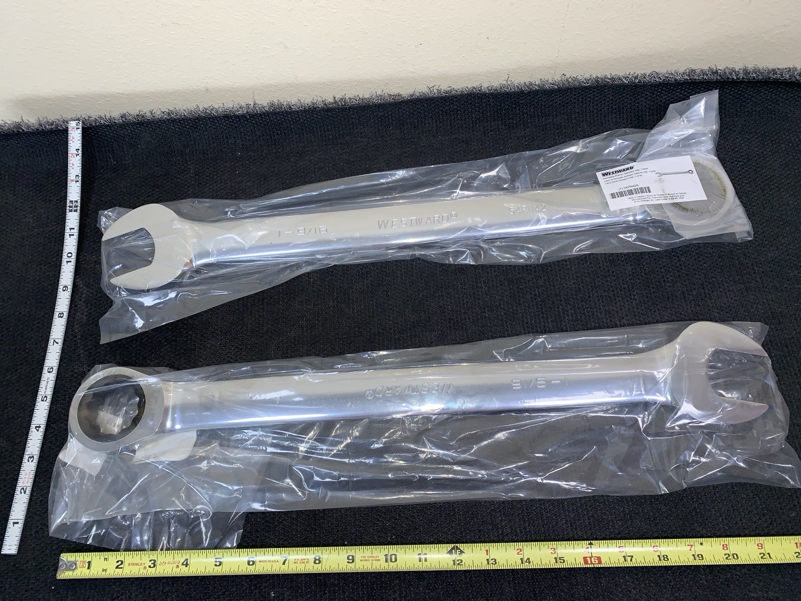 2ea Westward 54PN42 Ratcheting Combination Wrench 1-9/16 ratcheting Box /OpenEnd