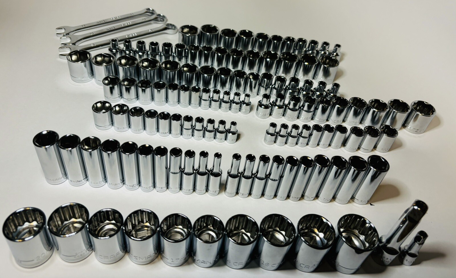 CRAFTSMAN 121 pc 1/4 3/8 1/2 Dr SAE METRIC MM 6pt 12pt wrench socket Tool set