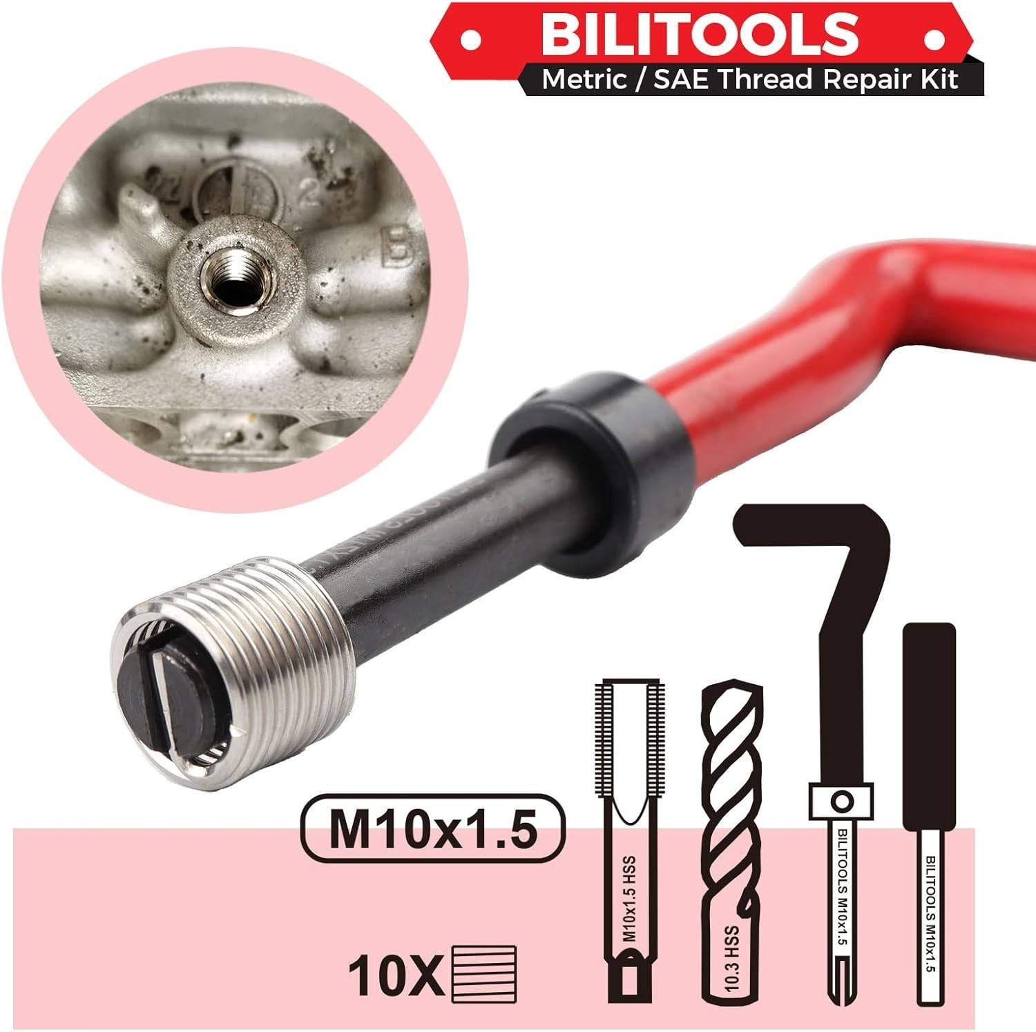 Complete M10x1.5 Thread Repair Kit – Enhance Threads and Torque Capabilities