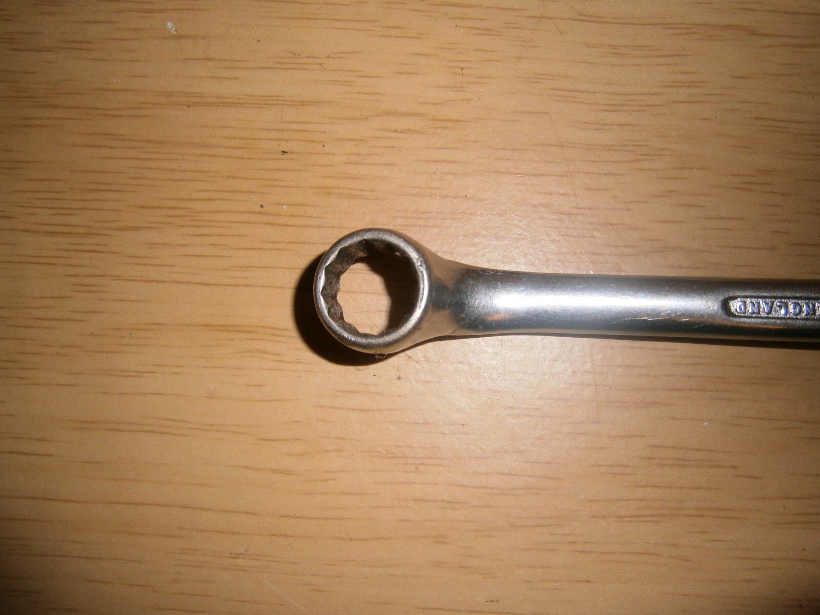 Vintage silver tone spanner. 7/16 & 1/2 AF ends.(E6b)