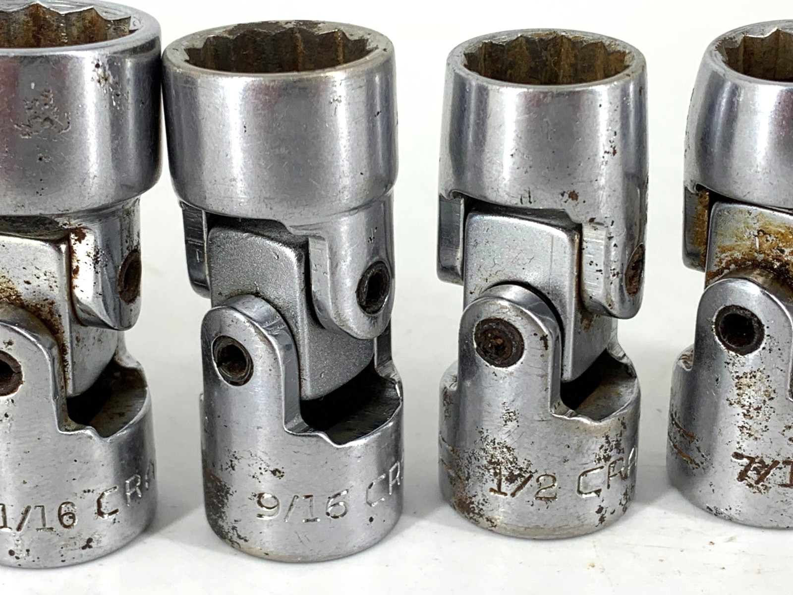 Craftsman (6) Universal Joint Sockets 3/8 Dr V 3/8, 7/16, 1/2, 9/16, 11/16, 3/4