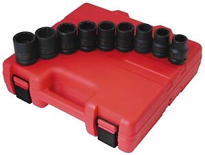Sunex Tool 4687 9 Piece 3/4″ Drive Standard 12 Point Impact Socket Set