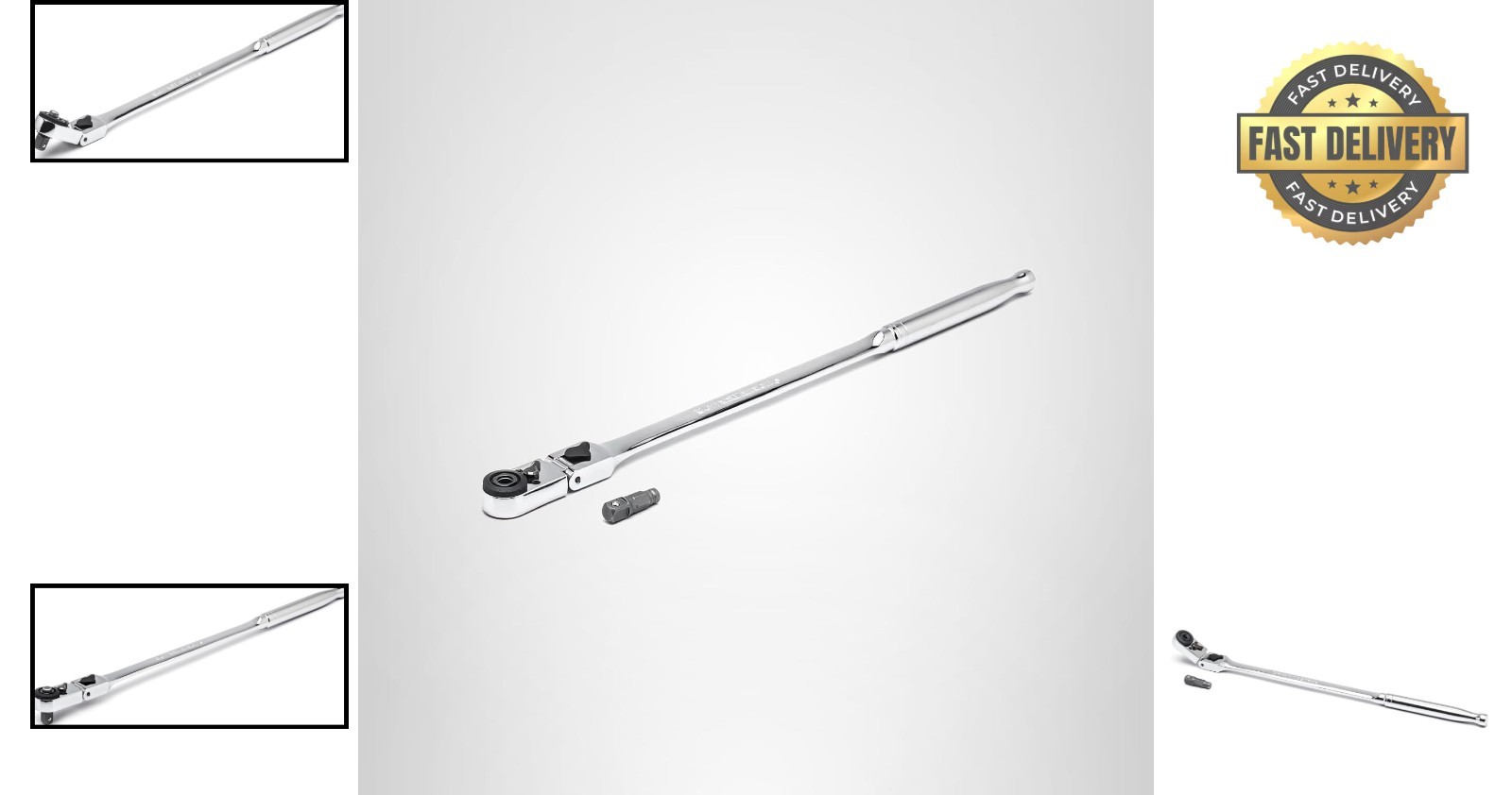 Compact 1/4″ Drive Quick Release Flex Head Ratchet – 12″ for Tight Spaces