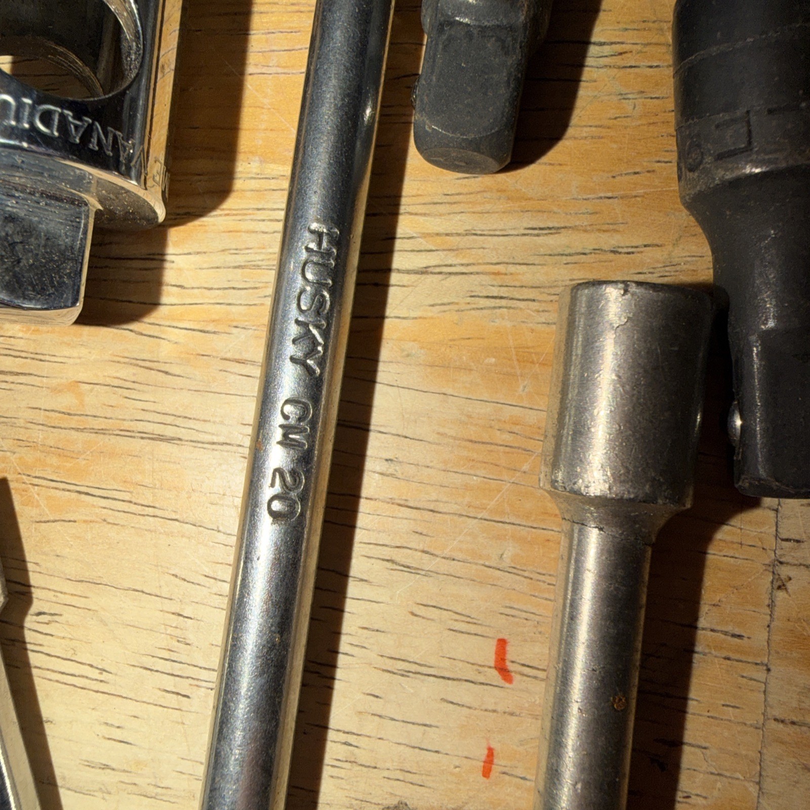 14 Pieces: Extensions, Adapters, T Bar Without T Bar…. Used, Mostly 3/8”, 1/4”