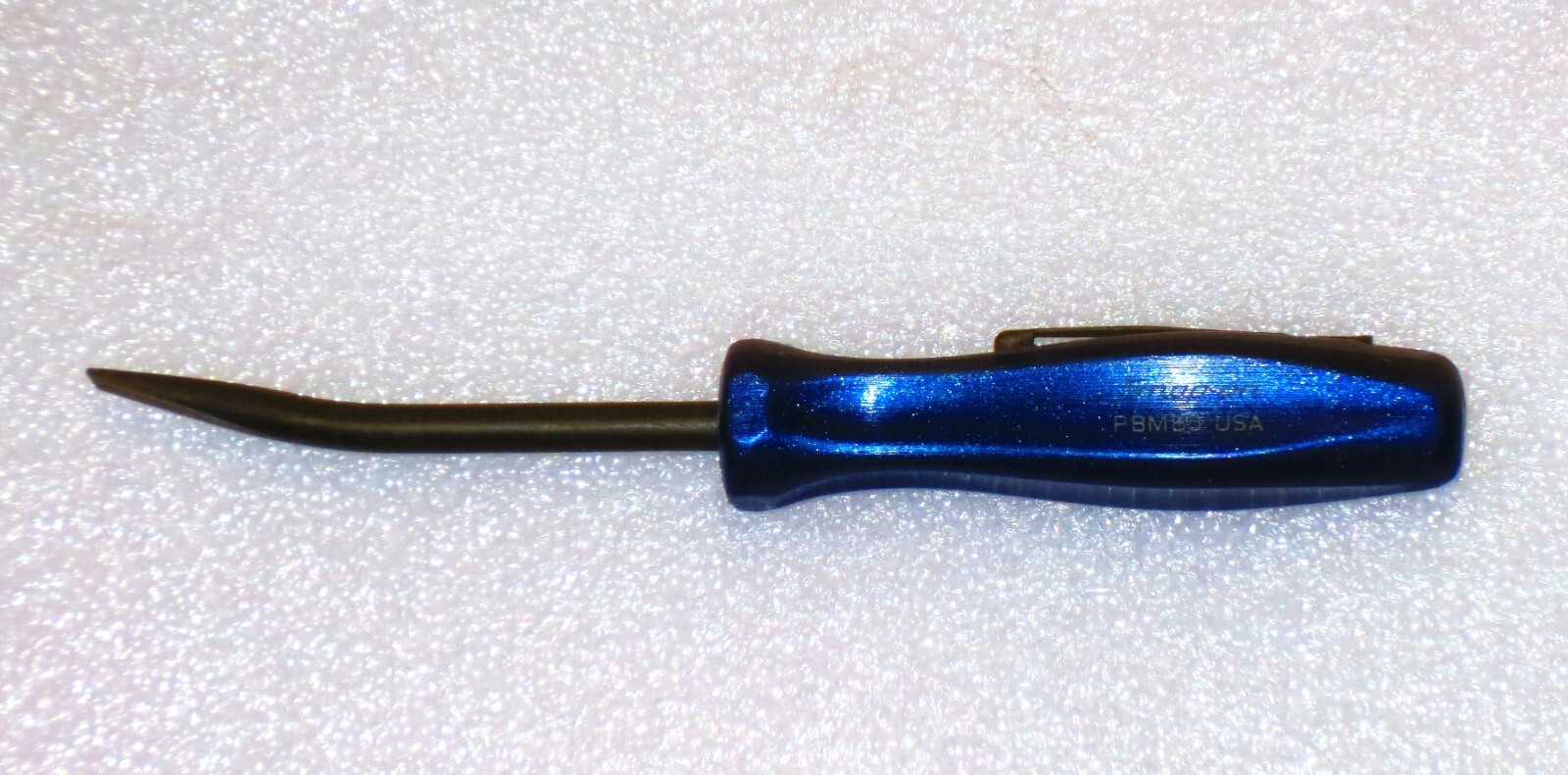 *NEW* Snap-On POCKET PRY BAR SET~ BENT & STRAIGHT *BLUE HARD HANDLES* PBMB5, 5″