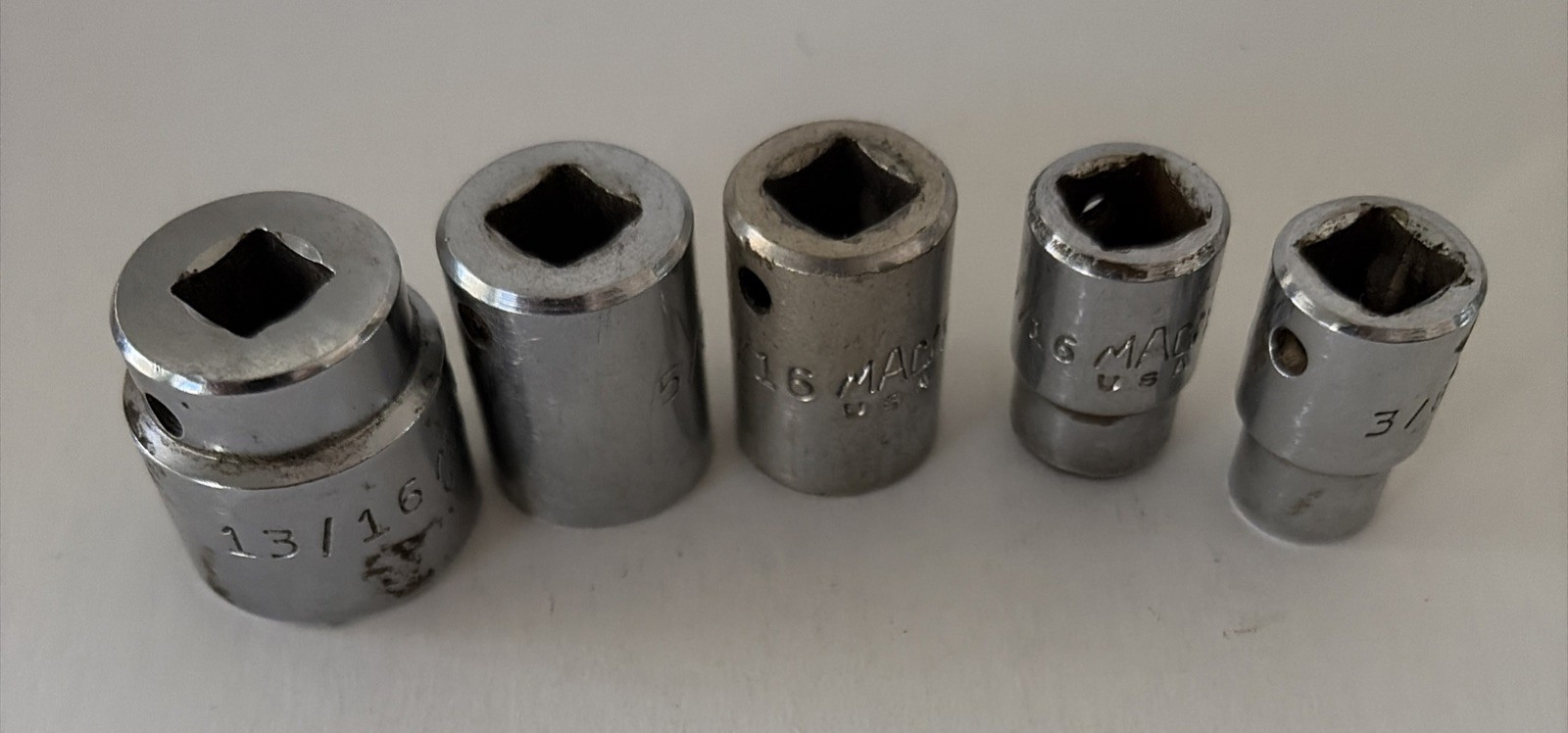Mac Tools 3/8″ Dr. SAE 6 Pt Shallow Socket Set X Series Lot Of 5 See Description