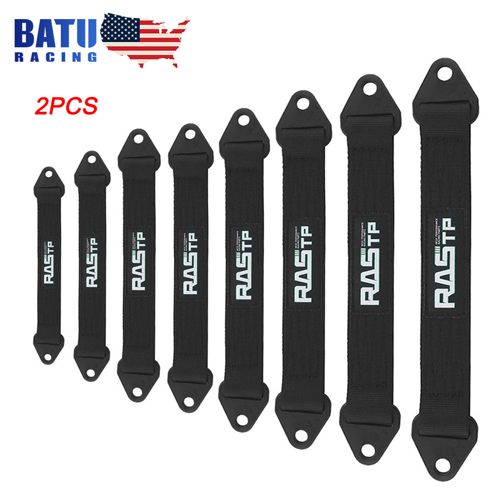 2X Black 10000lb Limit Straps Shock Suspension 12″ 14″ 16″ 18″ 20″ 22″ 24″ 26″