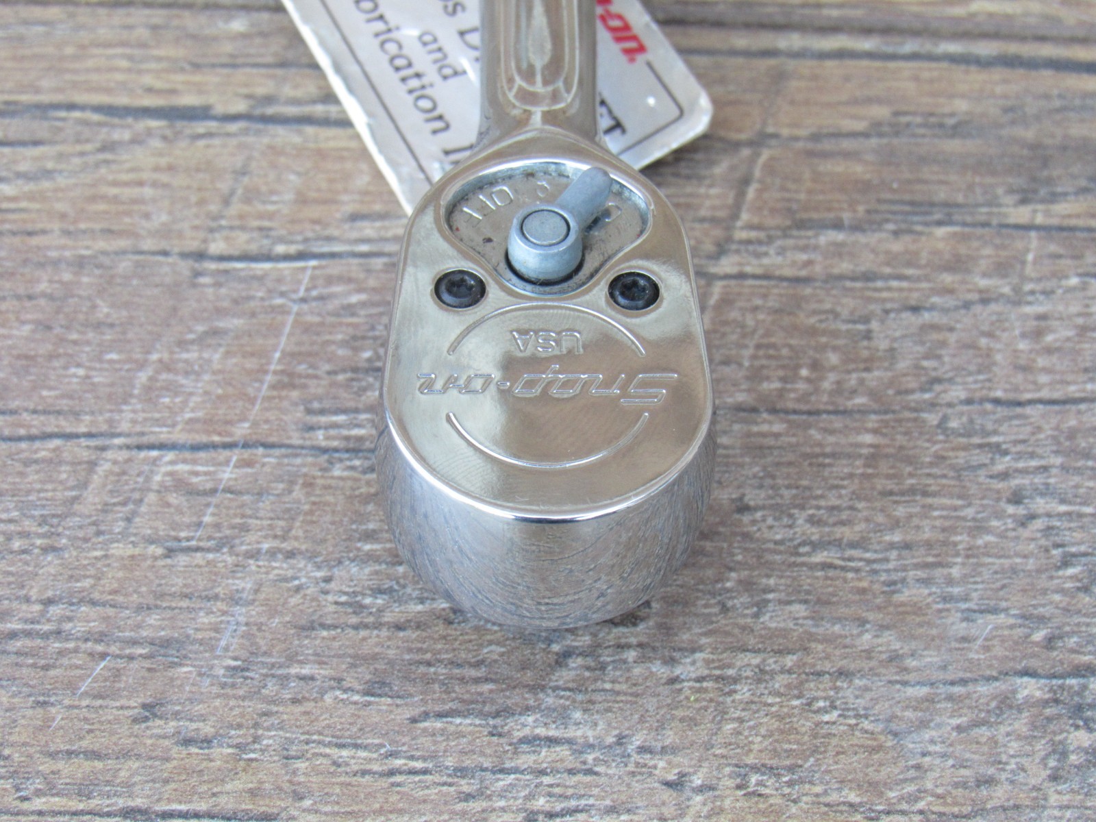 NOS SNAP ON 3/8″ DRIVE F830 STANDARD CHROME HANDLE RATCHET NEW LOGO 7.5″ F 830