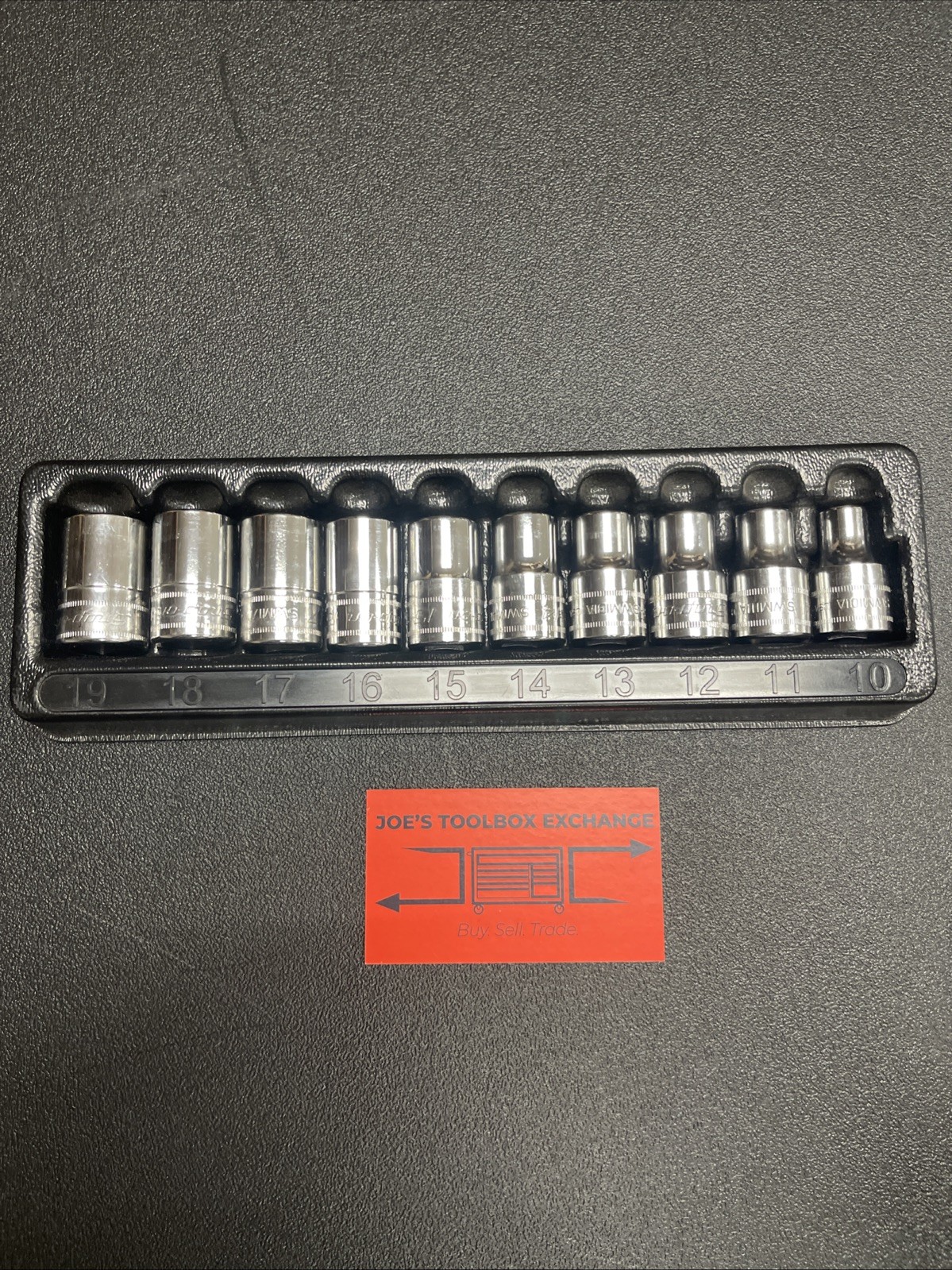 Snap-On NEW 310SWMYA 10-Pc 1/2″ Dr 12-Pt Metric Flank Drive Shallow Socket Set