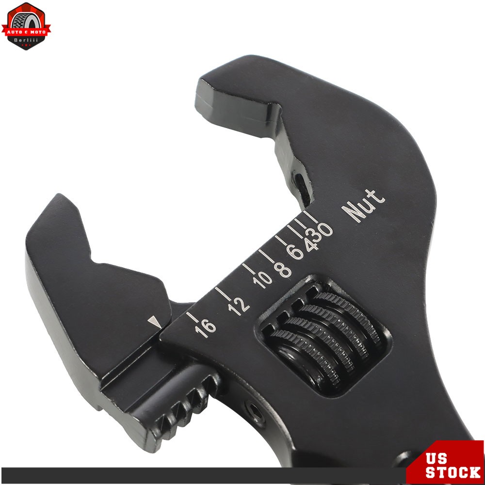 Pair 3AN-16AN Adjustable Wrench Black Aluminum Tool Spanner For Hose End Fitting