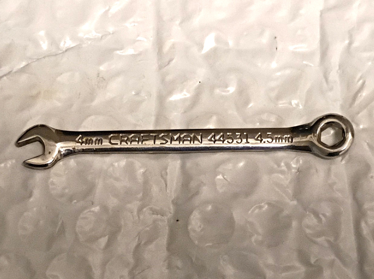 CRAFTSMAN TOOLS 44531, 4MM. x 4.5MM. COMBO MINI-WRENCH, 2.75″ LONG, 6 POINT.