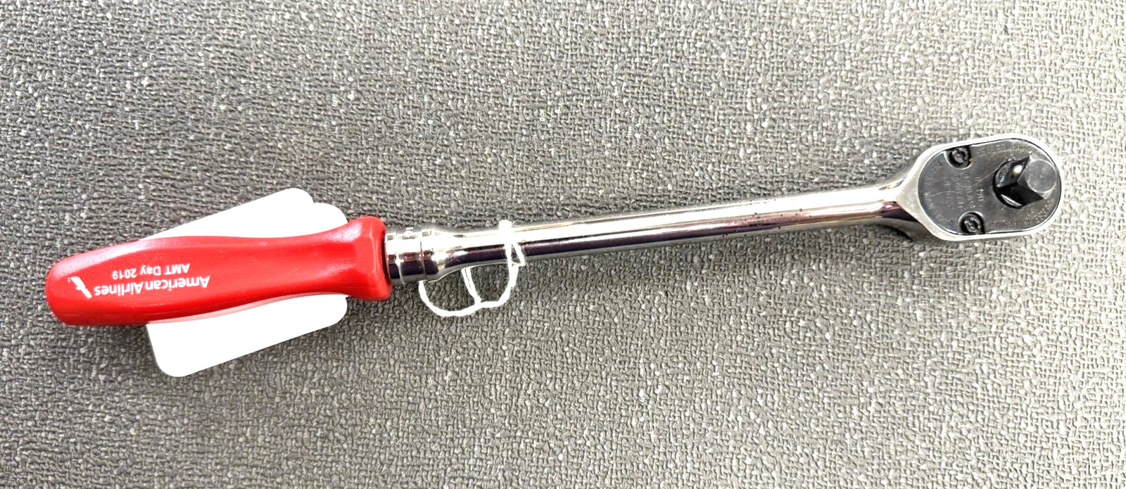 Nos Snap-on™ 3/8″ dr 12″ long Red Hard Handled Ratchet FHLD80 American Airlines