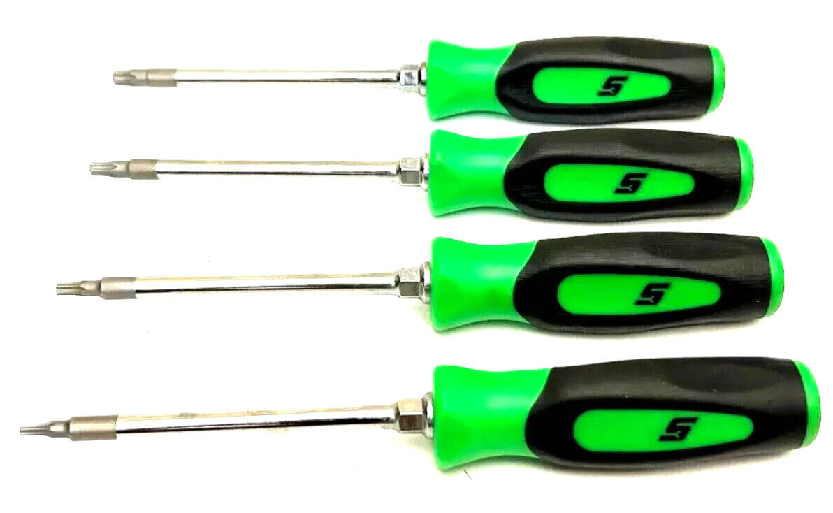 New Snap-on™ SGTX40BG 4-Piece Green Soft Grip Mini Torx Screwdriver Set