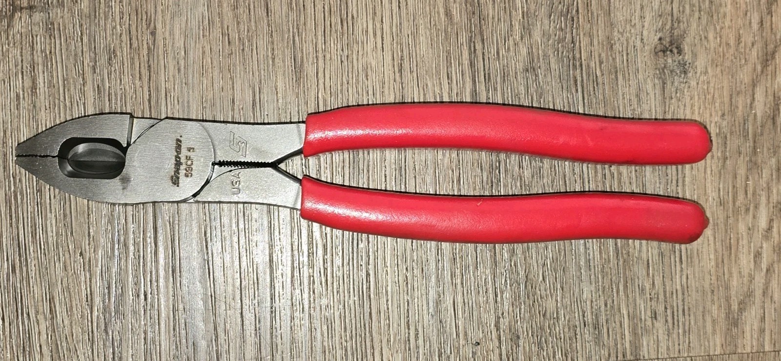SNAP ON TOOLS USA 9″ RED Soft Grip HD Combination Lineman’s Pliers 59CF NEW