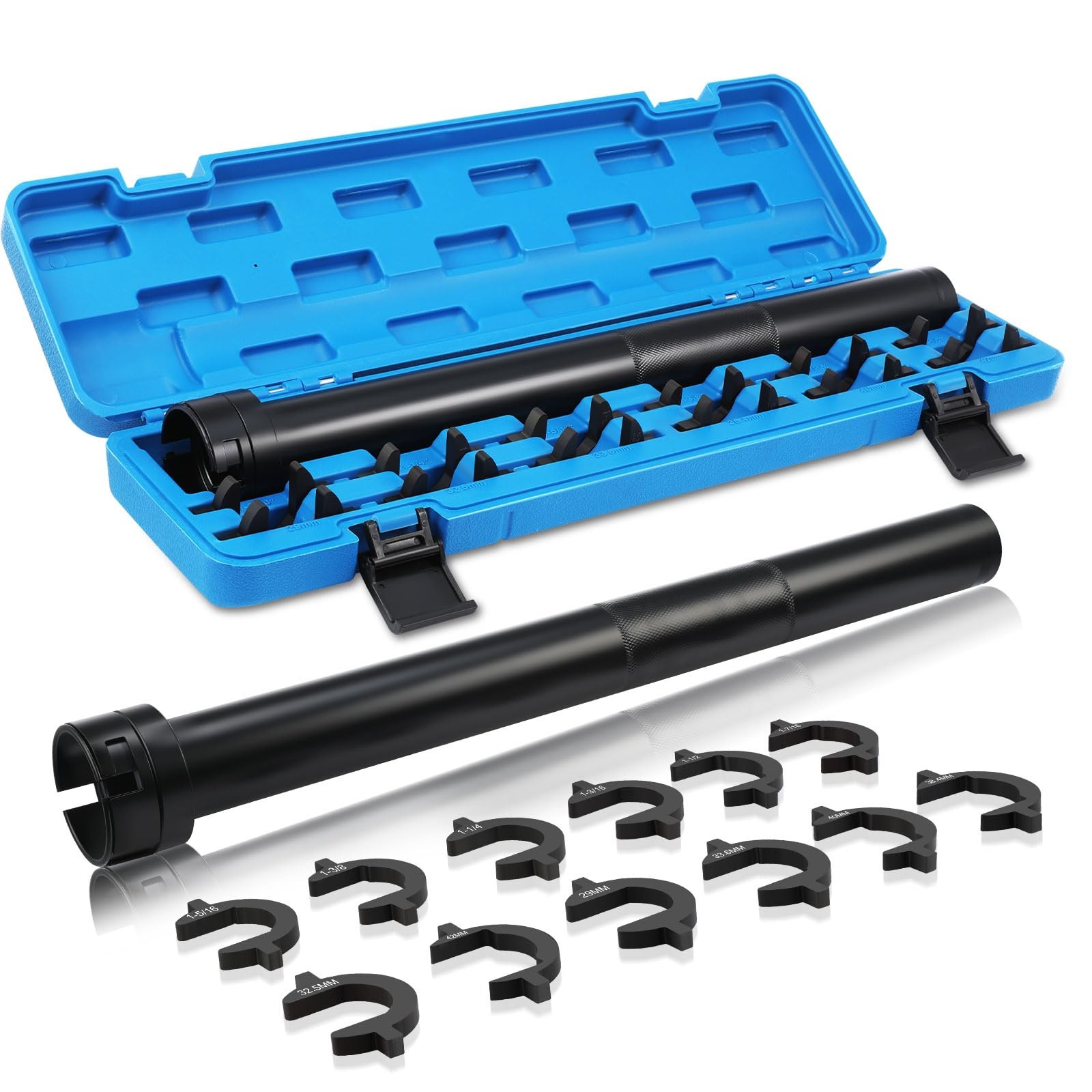 13 PCS Inner Tie Rod Removal Tool Kit 1/2 Inch Drive 12 Crowfoot Adapters